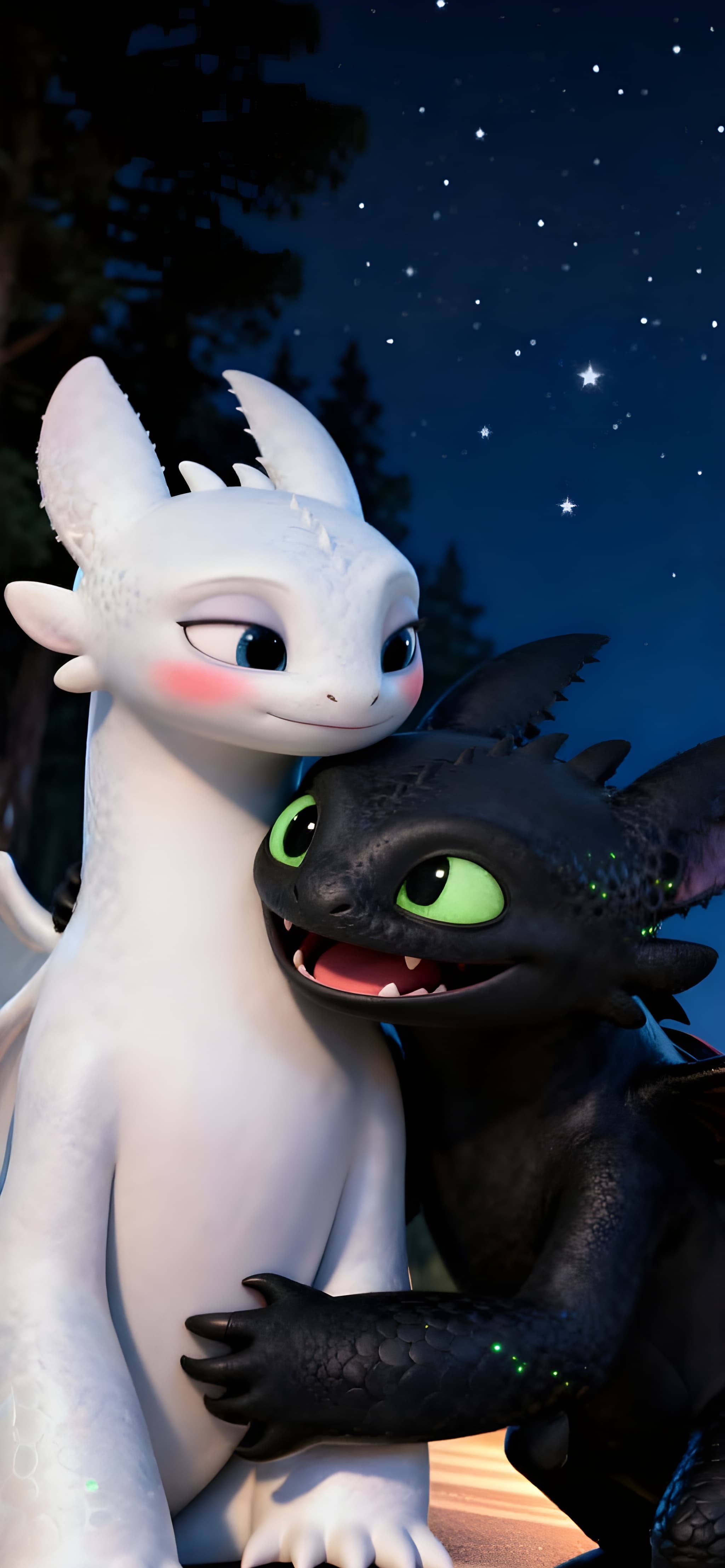 Toothless and Light Fury 4K Wallpaper Toothless and Light Fury 4K Wallpaper — 2048×4428 HD wallpaper