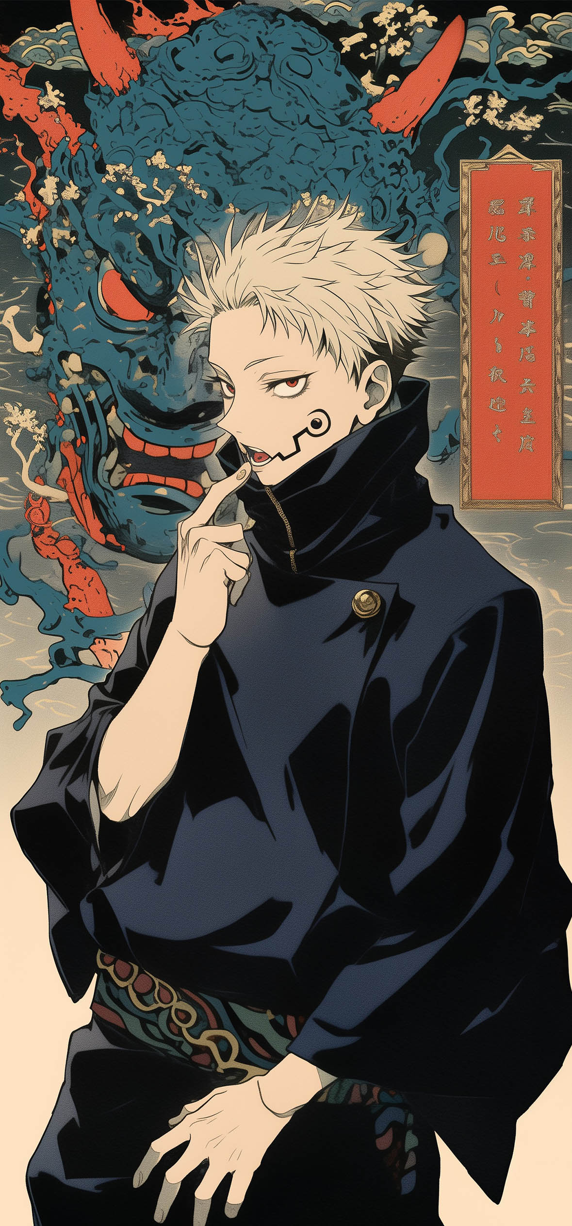 Yuji Itadori Ukiyo-e 4K Mobile Wallpaper Yuji Itadori Ukiyo-e 4K Mobile Wallpaper — 1179×2526 HD wallpaper