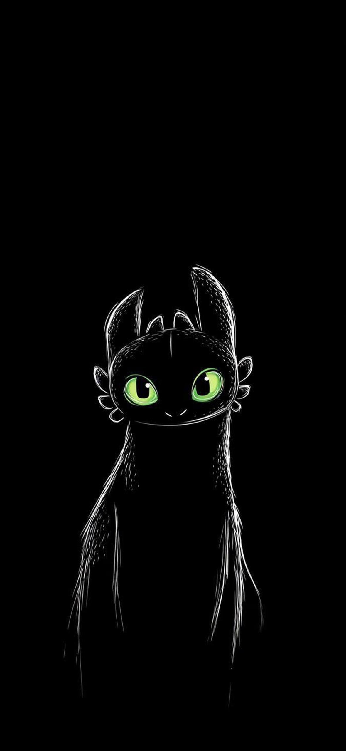Minimalist Toothless Green Eyes 4K Wallpaper Minimalist Toothless Green Eyes 4K Wallpaper — 1179×2556 HD wallpaper