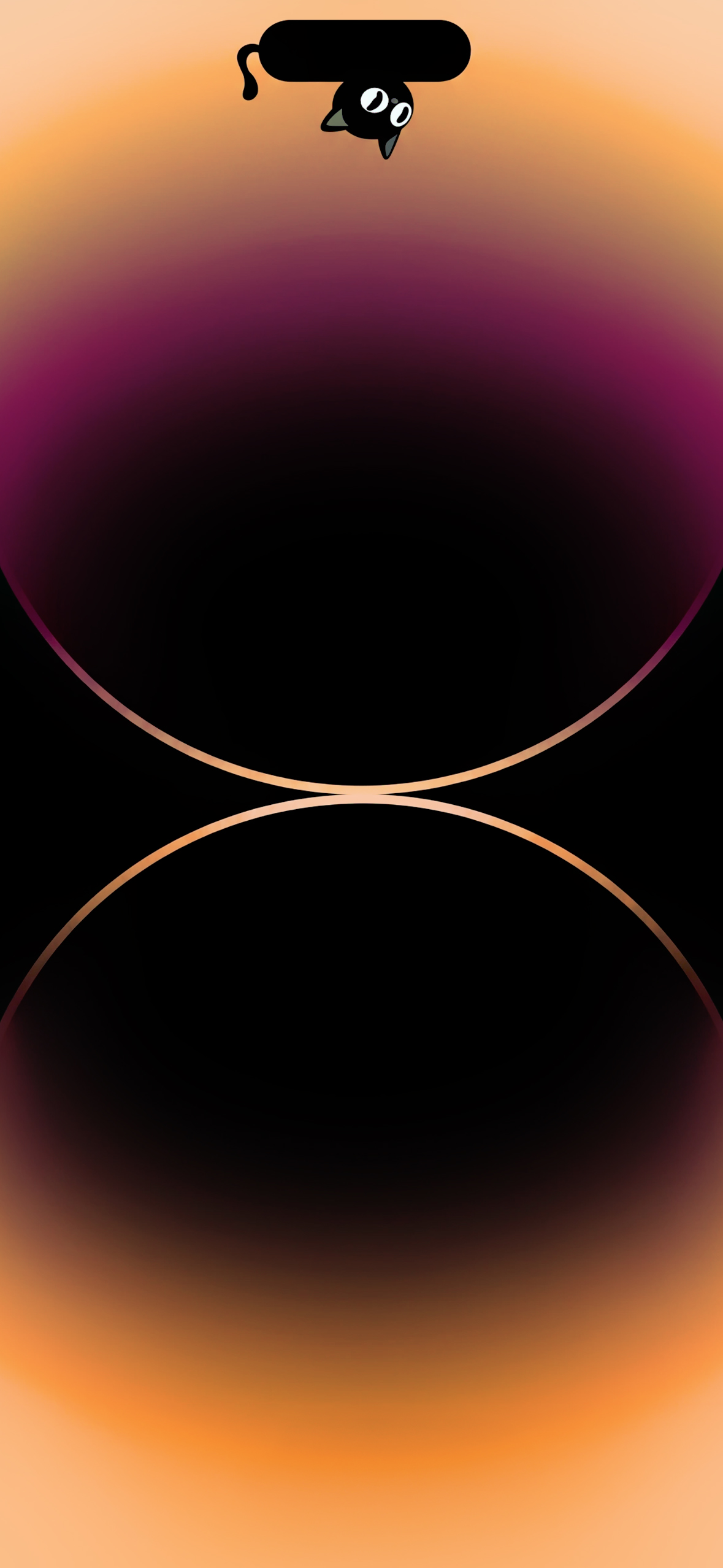 Upside Down Cat Glow Wallpaper — 1179×2556 mobile wallpaper
