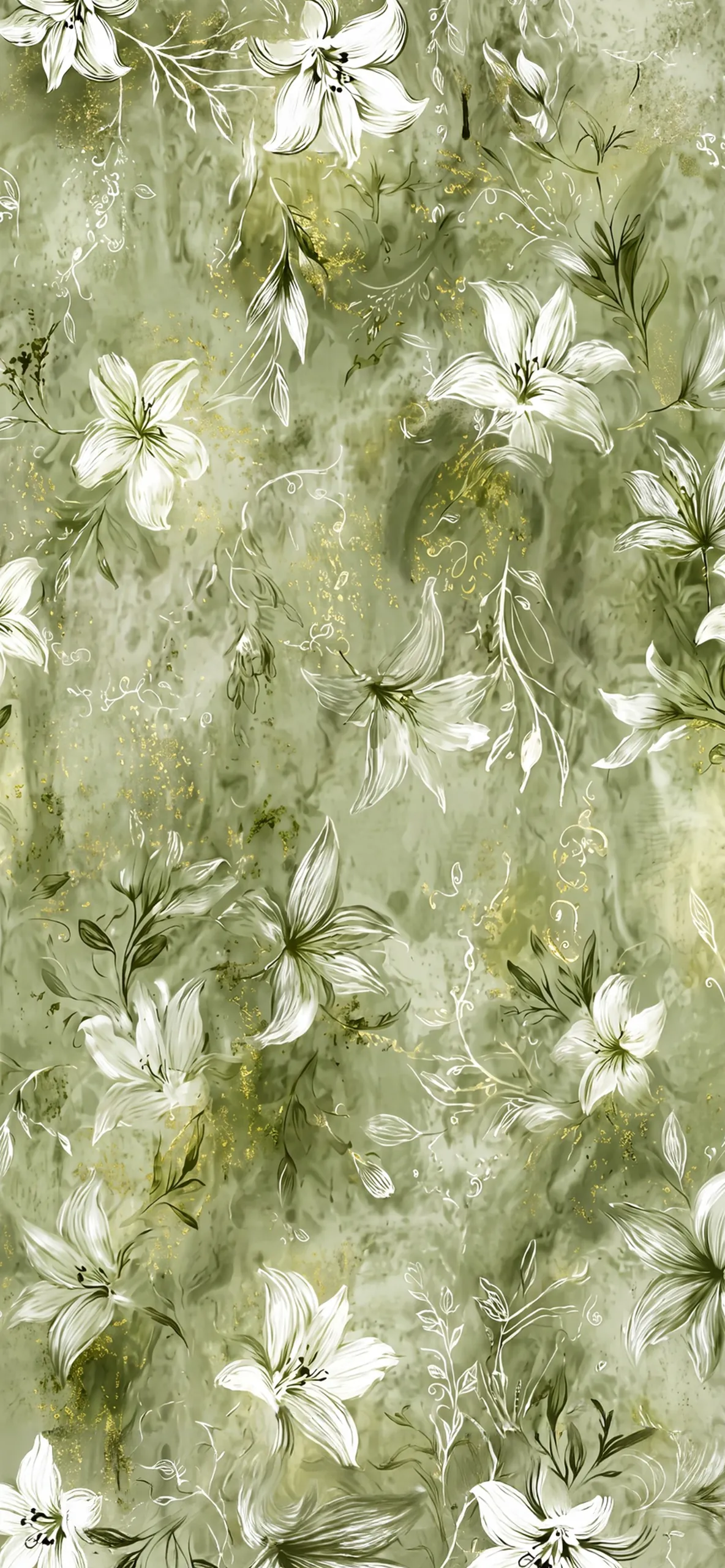 Green Abstract Floral Wallpaper Green Abstract Floral Wallpaper — 1184×2560 HD wallpaper