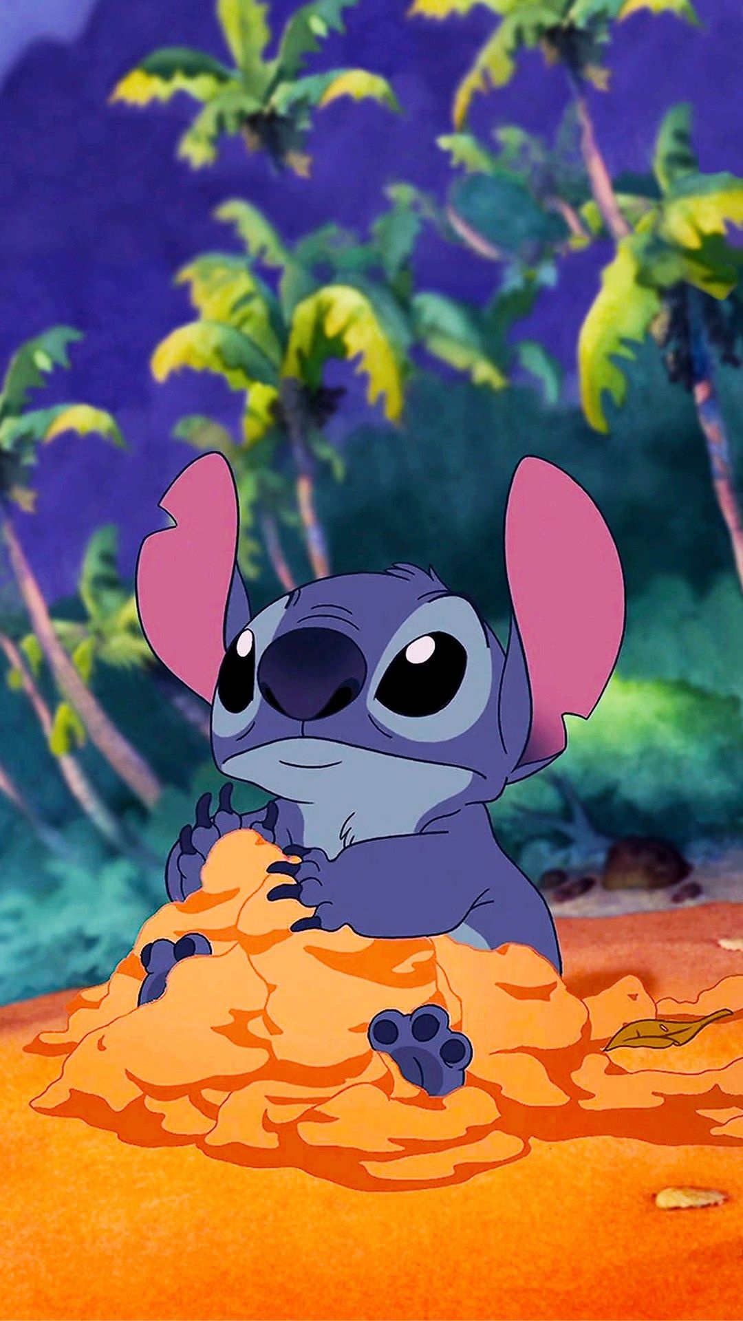 Stitch, Tropical palm trees, Orange sand pile Stitch, Tropical palm trees, Orange sand pile — 1080×1920 HD wallpaper