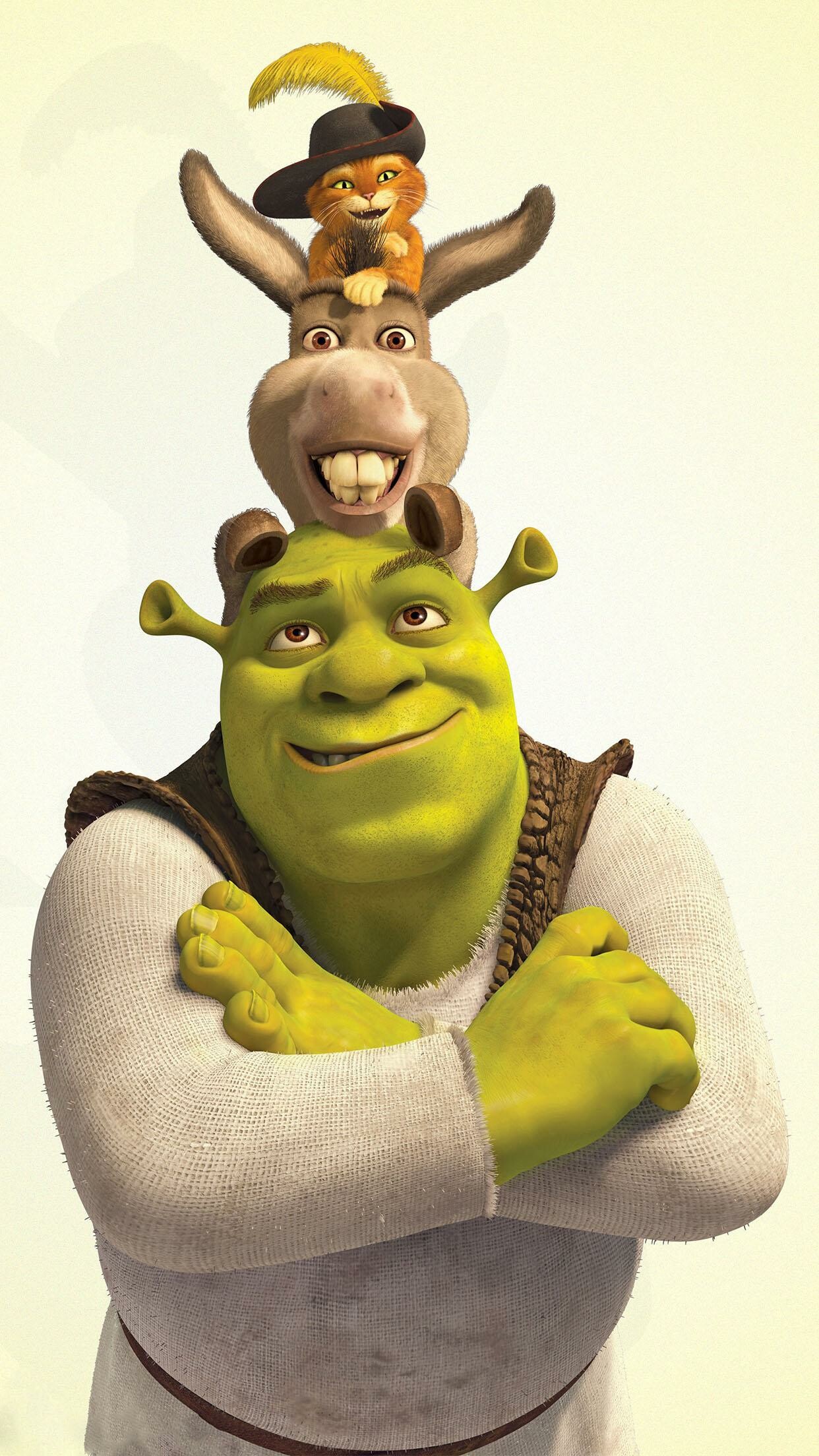 Shrek, Donkey, Puss in Boots Shrek, Donkey, Puss in Boots — 1242×2208 HD wallpaper