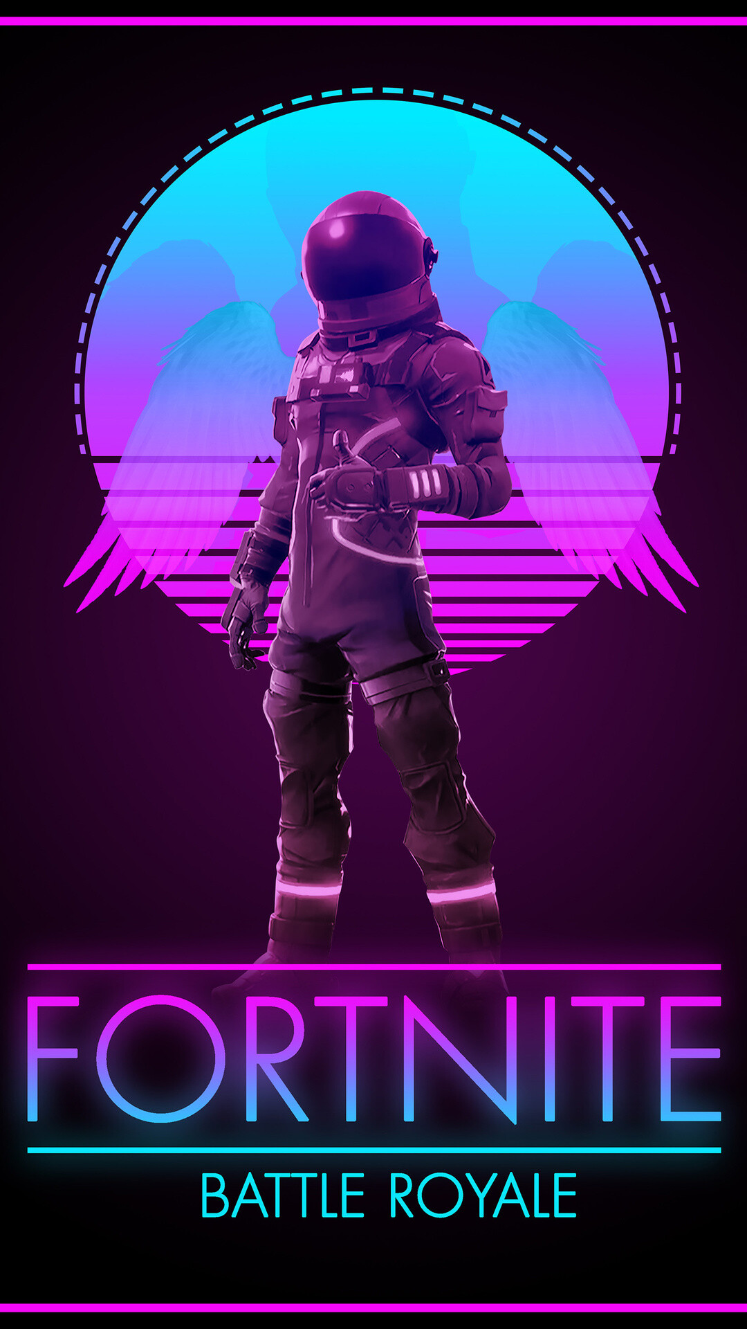 Dark Voyager astronaut, Synthwave neon poster, Battle Royale logo Dark Voyager astronaut, Synthwave neon poster, Battle Royale logo — 1080×1920 HD wallpaper