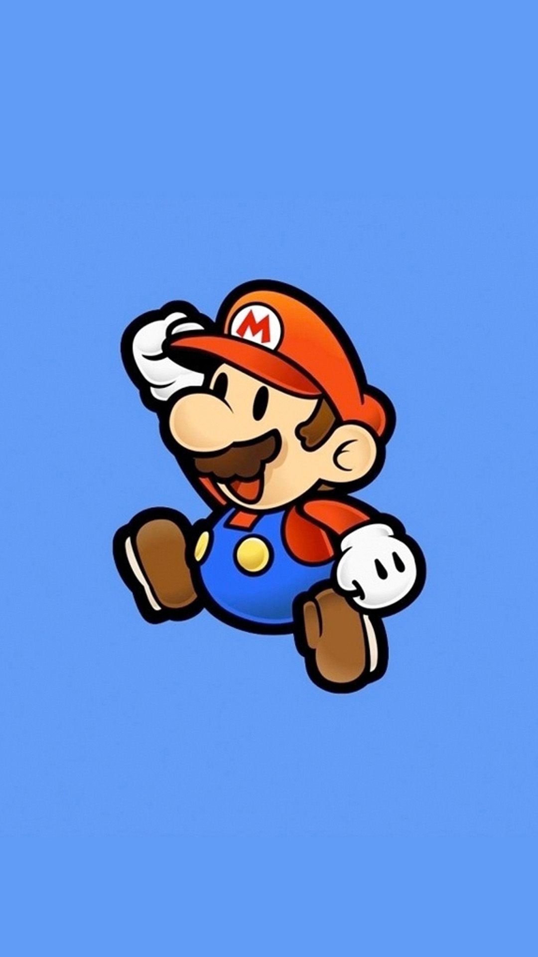 Paper Mario saluting, Cartoon Mario, Blue background Paper Mario saluting, Cartoon Mario, Blue background — 1080×1920 HD wallpaper