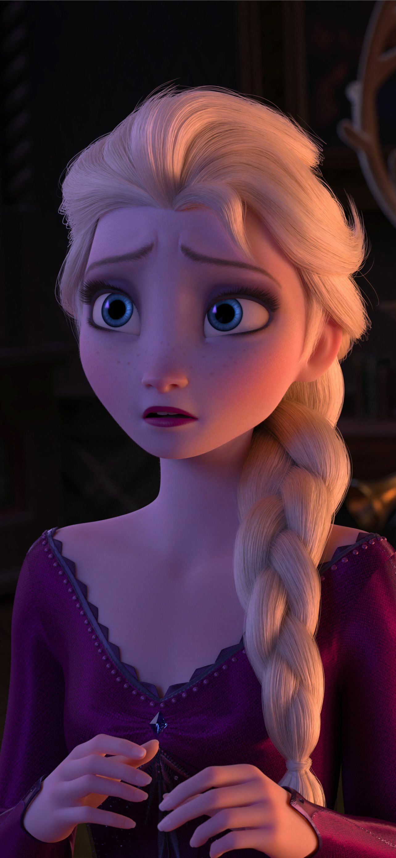 Elsa, Worried expression, Burgundy nightgown Elsa, Worried expression, Burgundy nightgown — 1284×2778 HD wallpaper