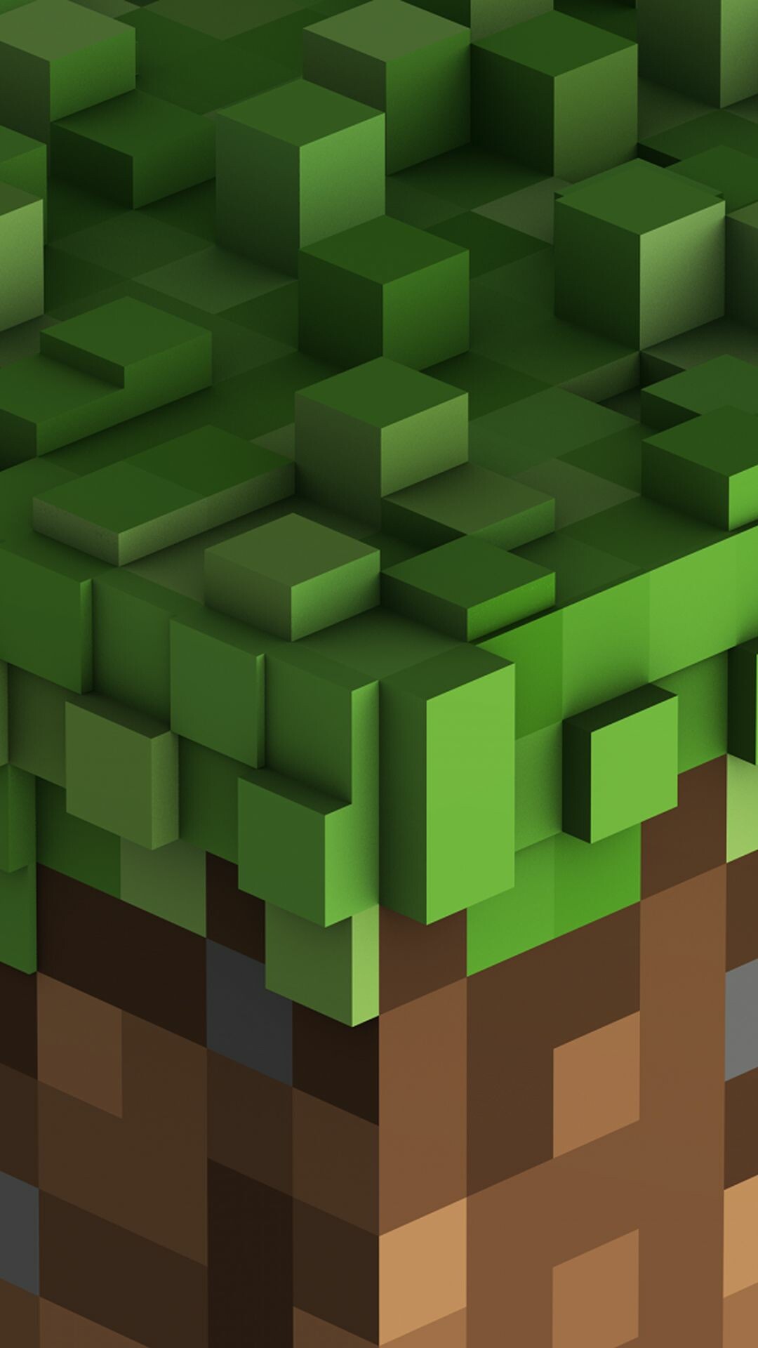 Grass block corner, Green voxel cubes, Dirt block texture Grass block corner, Green voxel cubes, Dirt block texture — 1080×1920 HD wallpaper
