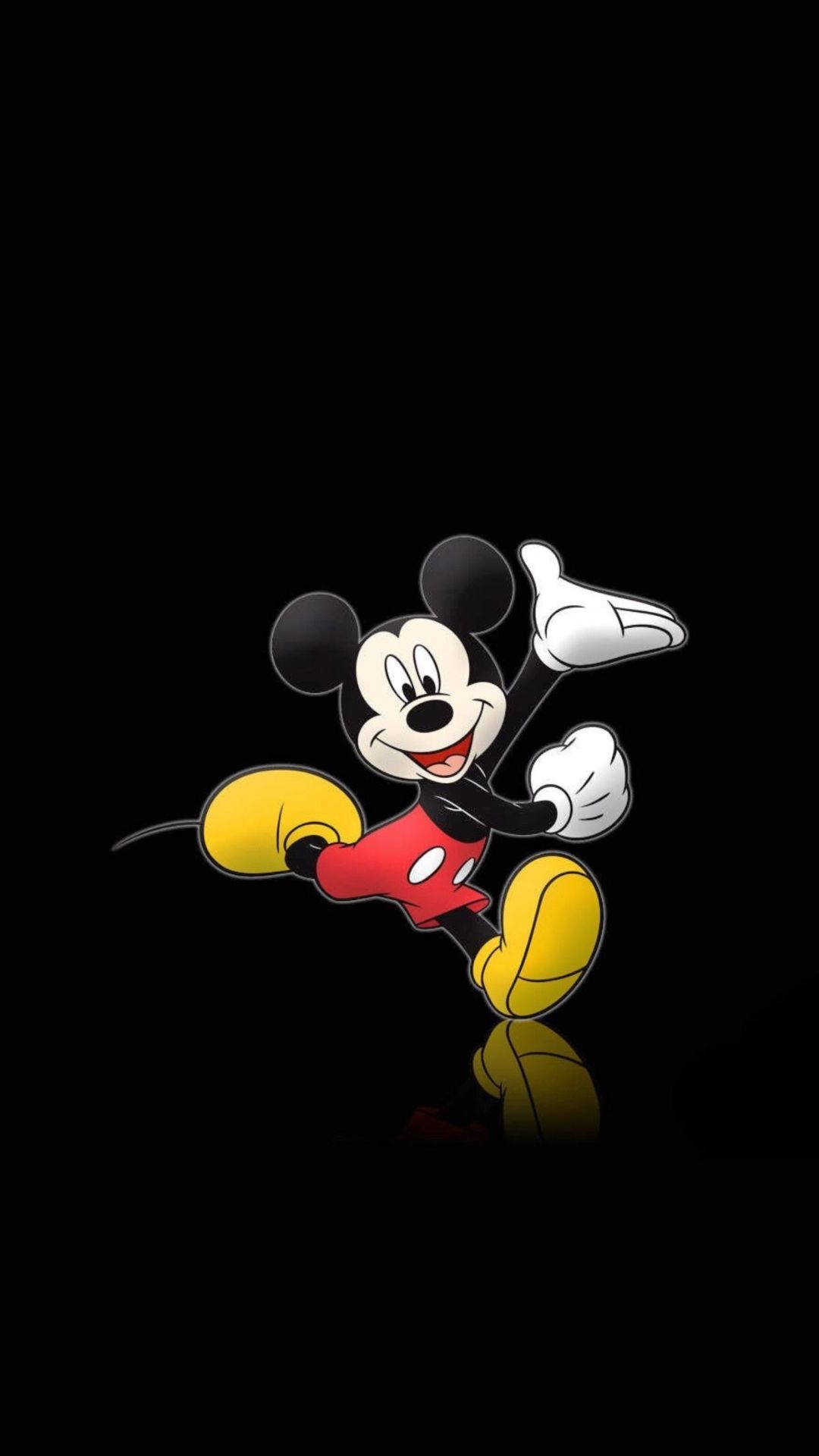 Mickey Mouse, White gloves waving, Black minimalist backdrop Mickey Mouse, White gloves waving, Black minimalist backdrop — 1080×1920 HD wallpaper
