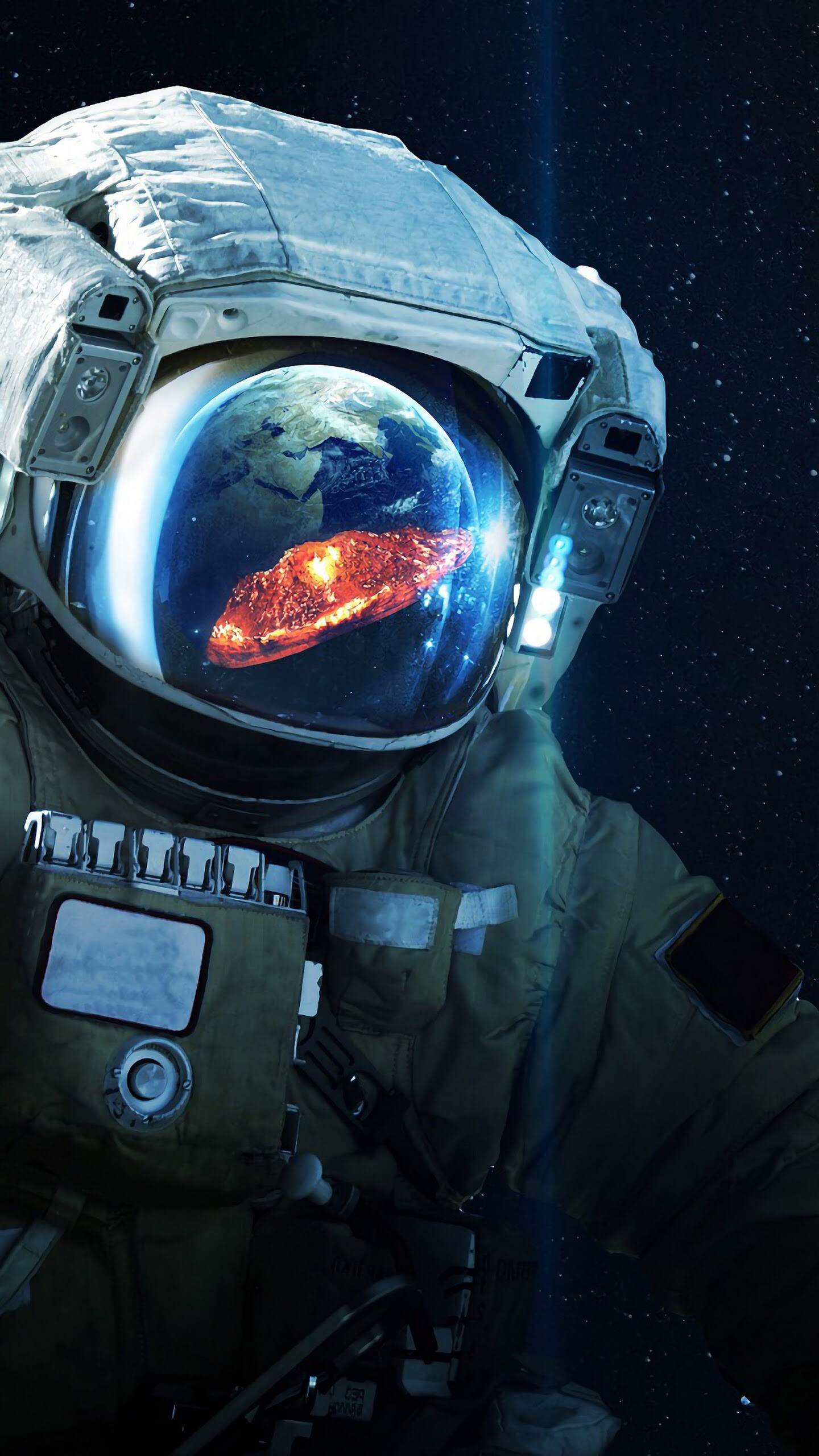 Helmet reflection, Astronauts Wallpaper, HD Phone — 1440×2560 HD wallpaper