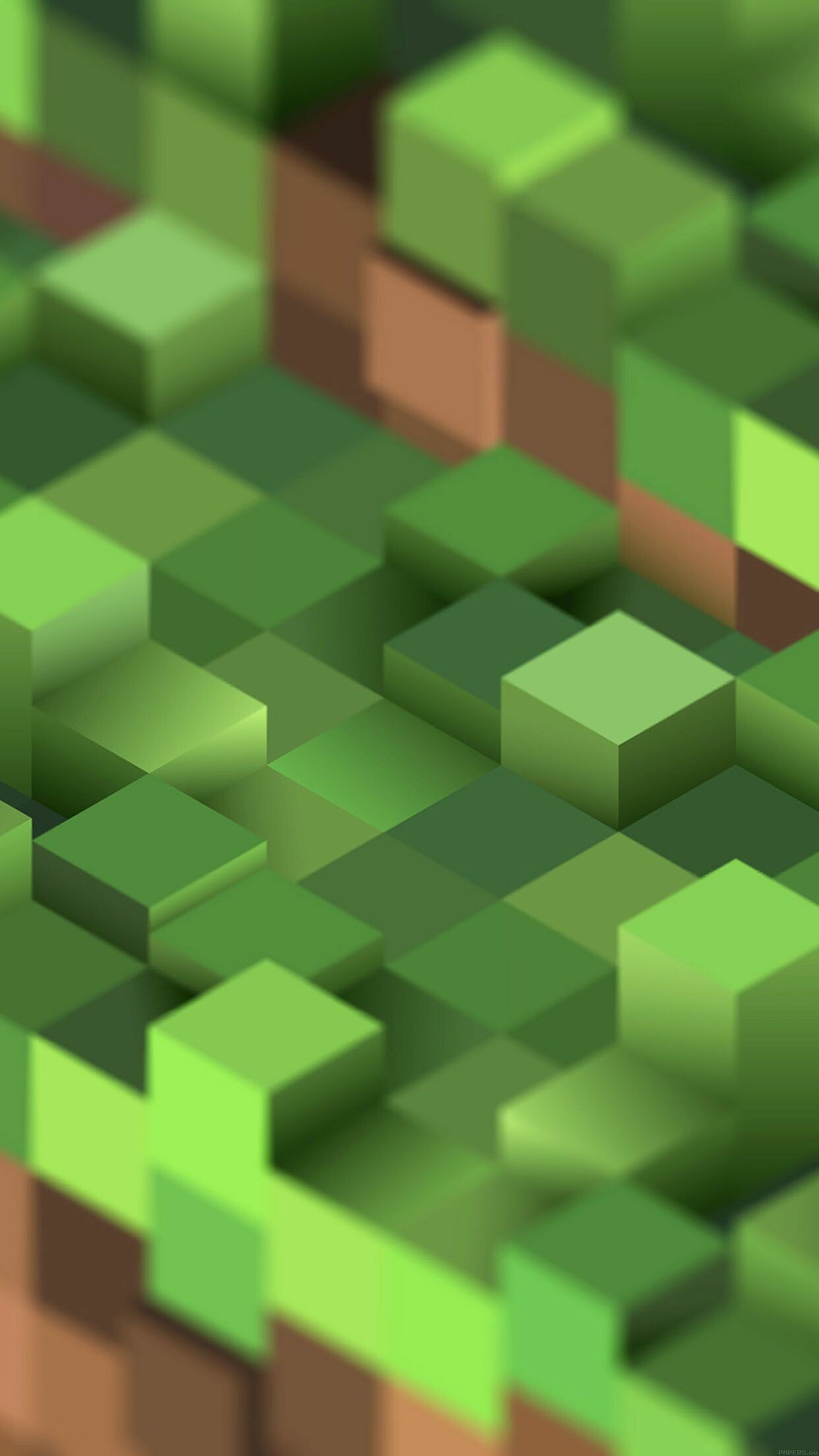 Tilt-shift grass cubes, Green 3D blocks, Blurred voxel terrain Tilt-shift grass cubes, Green 3D blocks, Blurred voxel terrain — 1242×2208 HD wallpaper