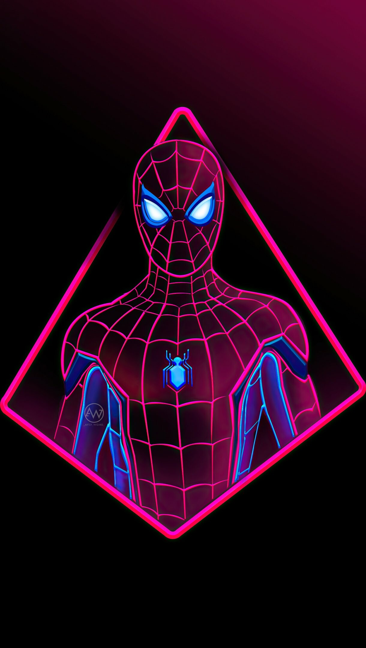 Spider-Man, Neon Wallpaper, HD Phone Spider-Man, Neon Wallpaper, HD Phone — 1220×2160 HD wallpaper