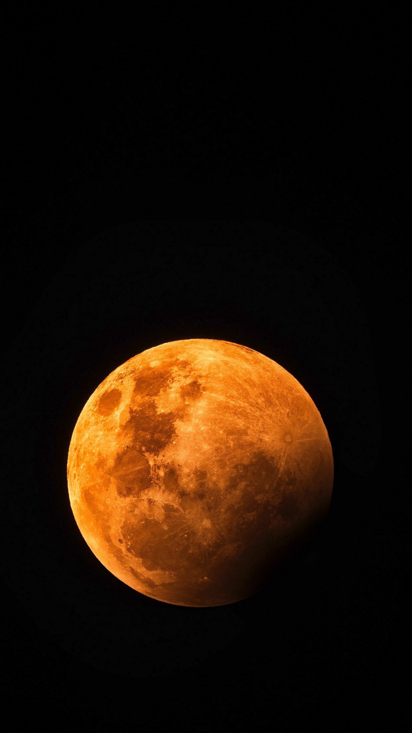 Blood moon eclipse, Orange lunar surface craters, Black night sky Blood moon eclipse, Orange lunar surface craters, Black night sky — 1440×2560 HD wallpaper