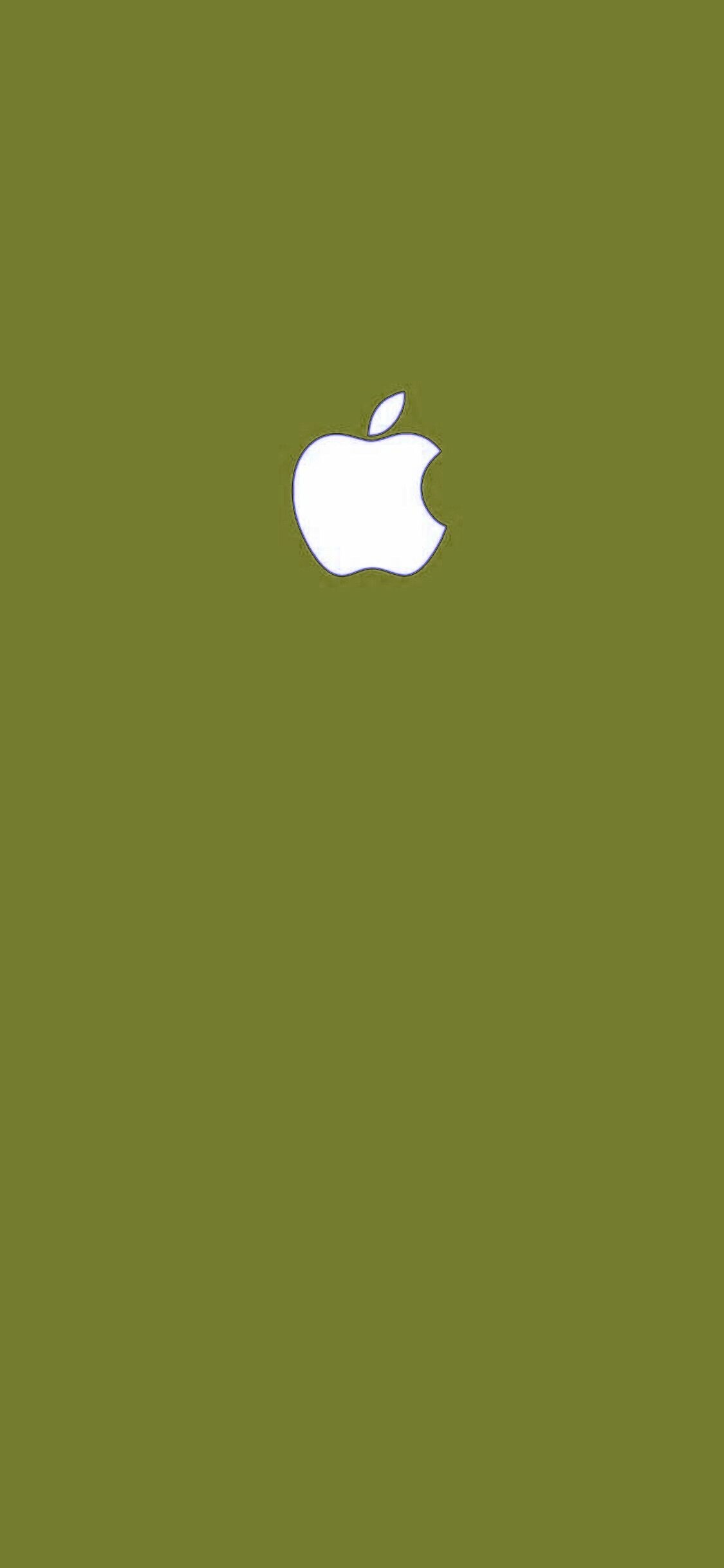 White Apple logo, Olive green background, Centered emblem White Apple logo, Olive green background, Centered emblem — 1125×2436 HD wallpaper