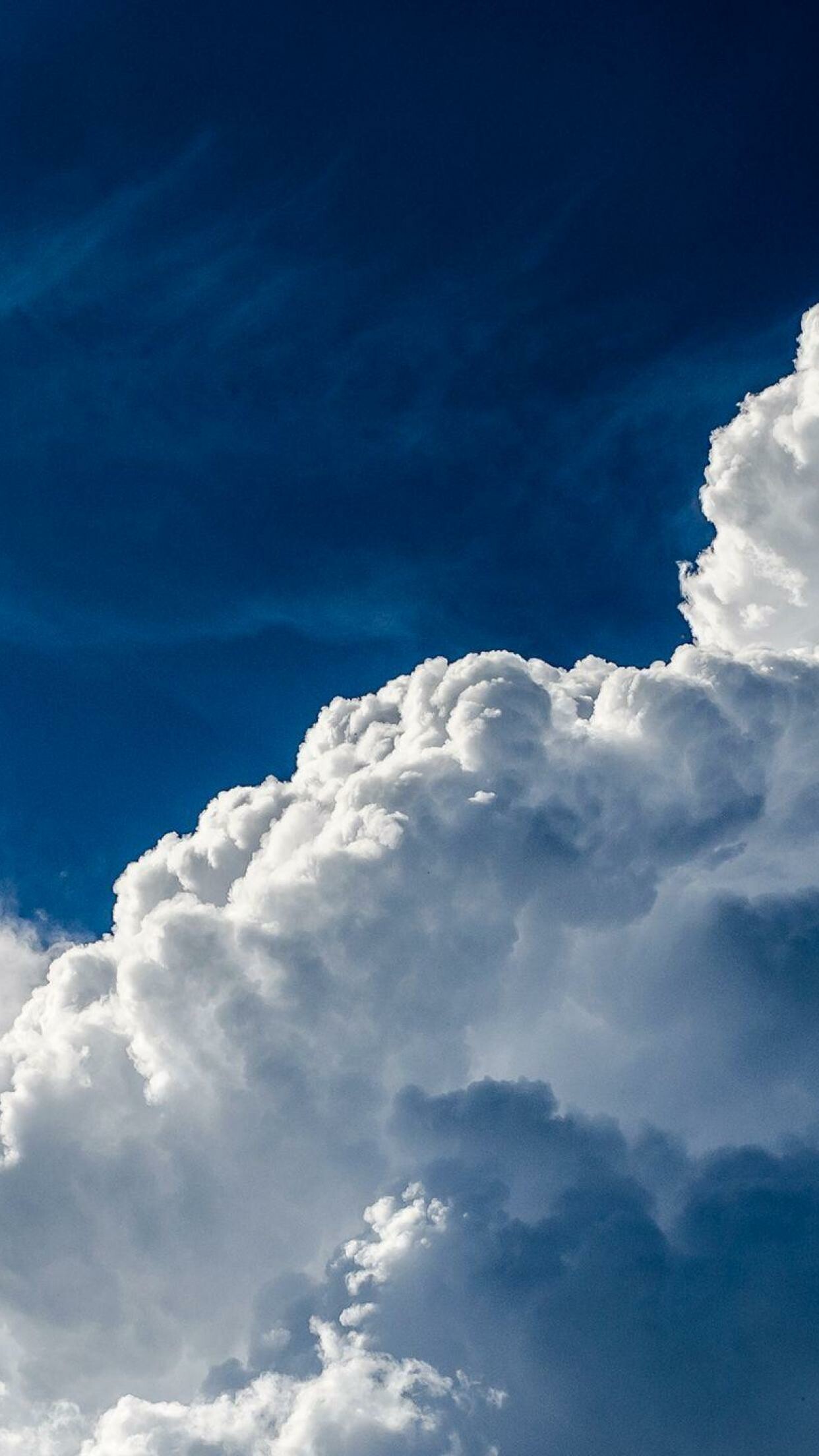 Towering cumulus cloud, Deep blue sky, Sunlit white billows Towering cumulus cloud, Deep blue sky, Sunlit white billows — 1242×2208 HD wallpaper
