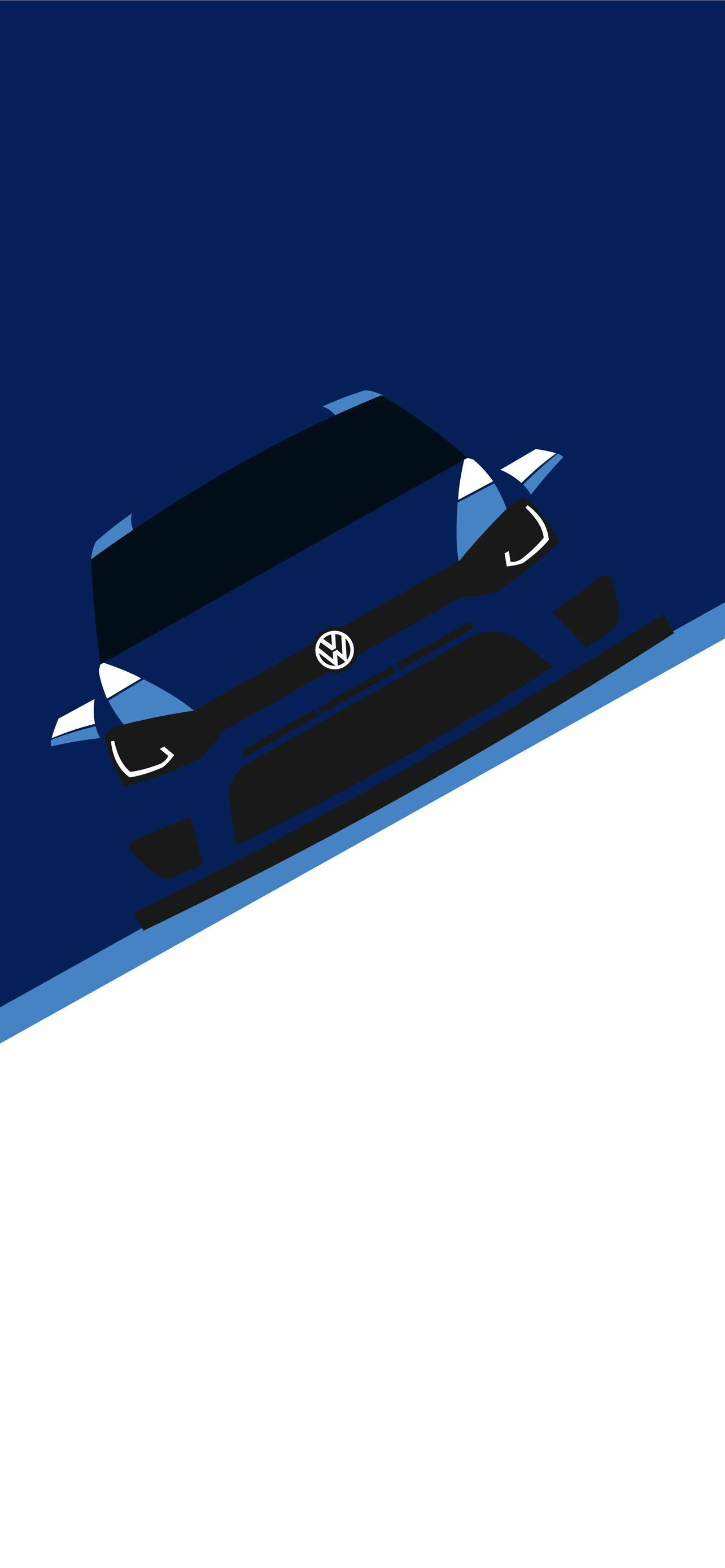 Volkswagen Golf GTI, Minimalist car illustration, Navy blue Volkswagen Golf GTI, Minimalist car illustration, Navy blue — 1284×2778 HD wallpaper