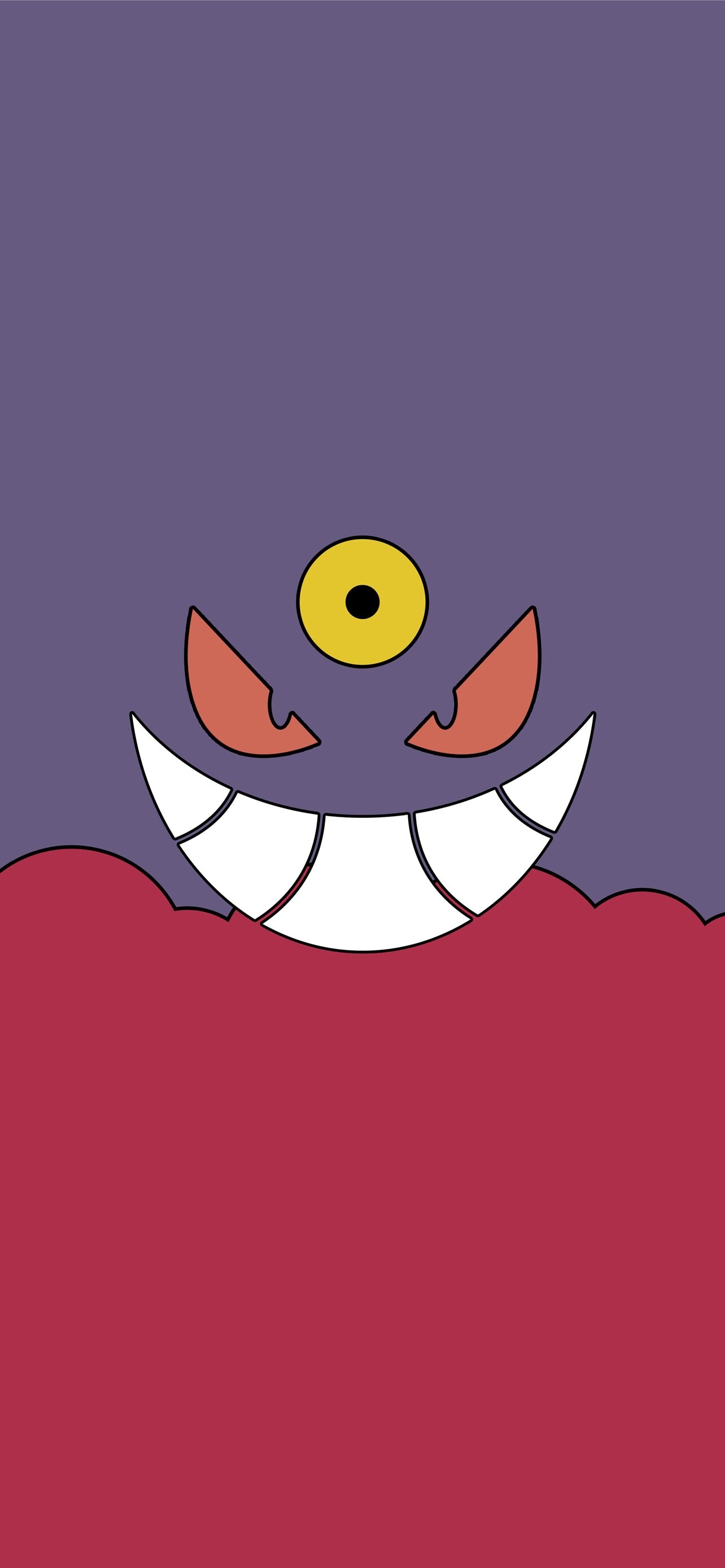 Mega Gengar face, Minimalist flat design, Purple and maroon Mega Gengar face, Minimalist flat design, Purple and maroon — 1284×2778 HD wallpaper