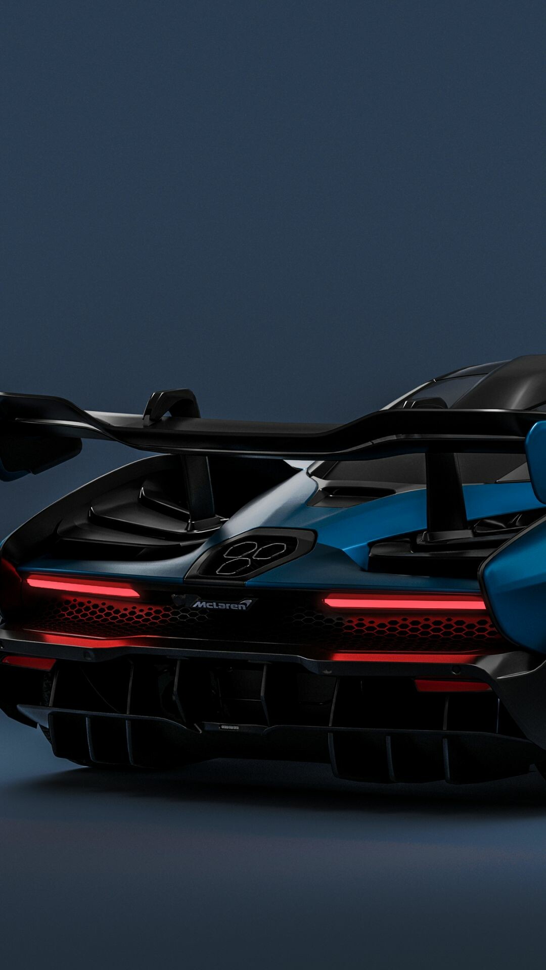 McLaren Senna, Number 88 livery, Rear wing diffuser, Blue black hypercar McLaren Senna, Number 88 livery, Rear wing diffuser, Blue black hypercar — 1080×1920 HD wallpaper
