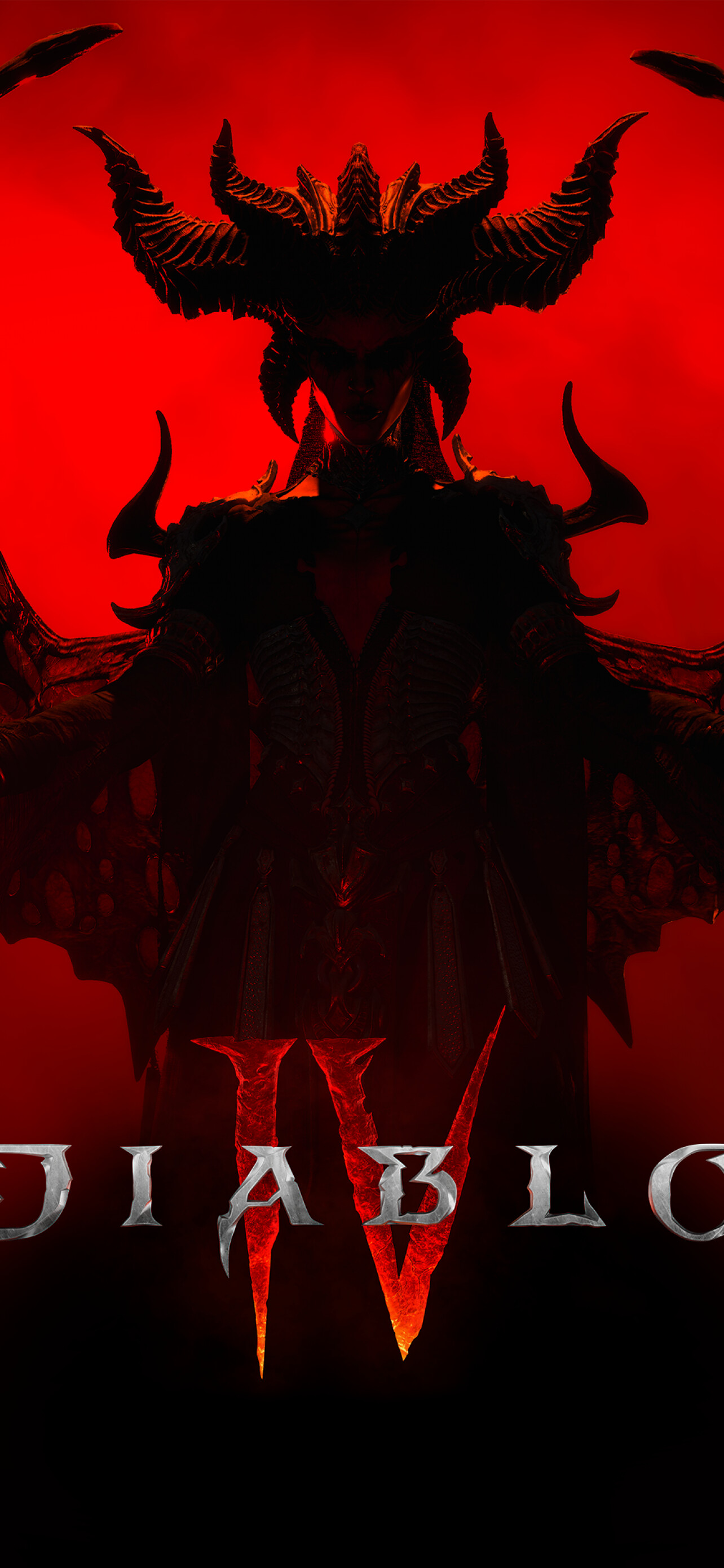 Lilith Diablo IV, Horned demon silhouette, Diablo IV logo Lilith Diablo IV, Horned demon silhouette, Diablo IV logo — 1284×2778 HD wallpaper