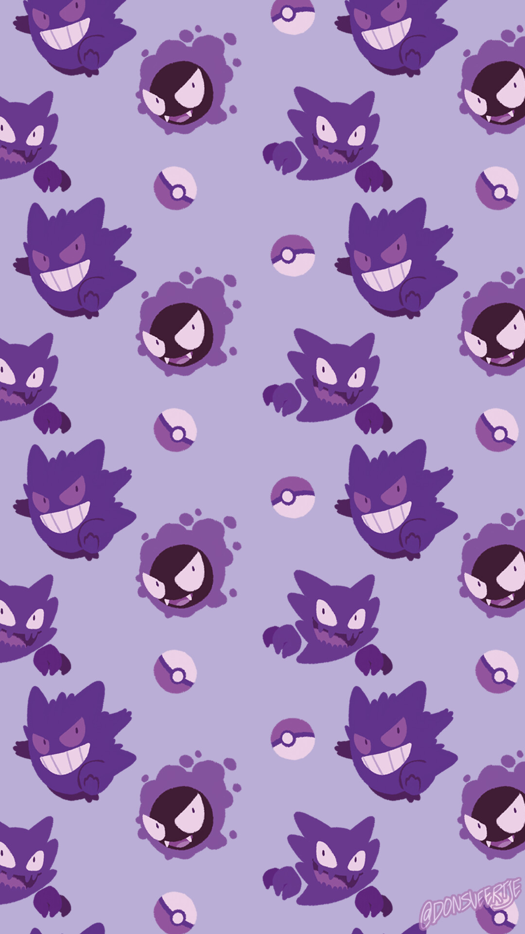 Gastly Haunter Gengar trio, Poke Ball icons, Seamless tiled pattern Gastly Haunter Gengar trio, Poke Ball icons, Seamless tiled pattern — 1080×1920 HD wallpaper