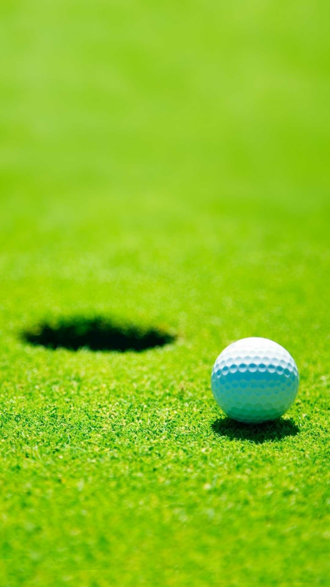 White dimpled golf ball, Putting green hole, Manicured green grass White dimpled golf ball, Putting green hole, Manicured green grass — 1080×1920 HD wallpaper