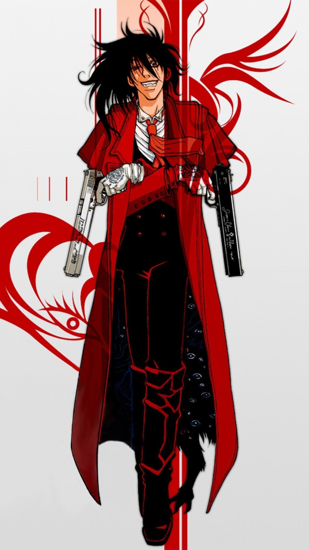 Alucard Hellsing, Dual pistols wielded, Red trench coat Alucard Hellsing, Dual pistols wielded, Red trench coat — 1080×1920 HD wallpaper