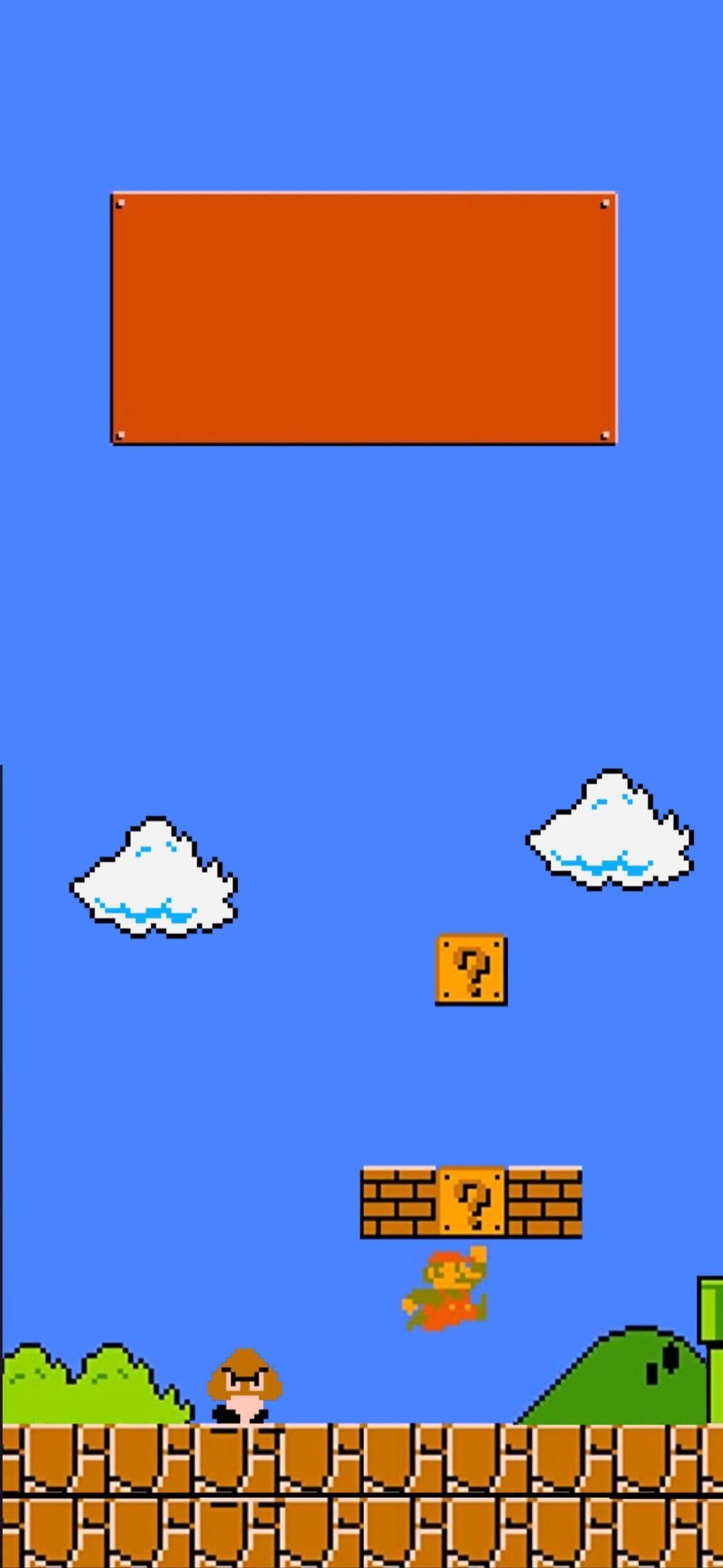 Super Mario Bros. NES level, Question block brick Goomba, 8-bit blue sky Super Mario Bros. NES level, Question block brick Goomba, 8-bit blue sky — 1124×2436 HD wallpaper