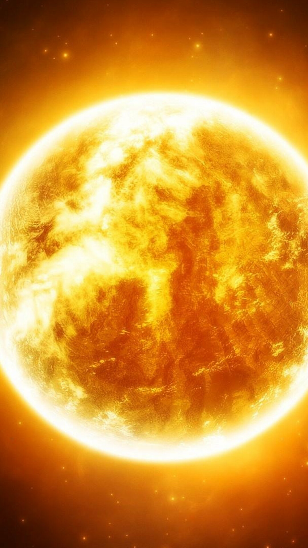 Blazing solar sphere, Fiery plasma surface, Starry black space Blazing solar sphere, Fiery plasma surface, Starry black space — 1080×1920 HD wallpaper