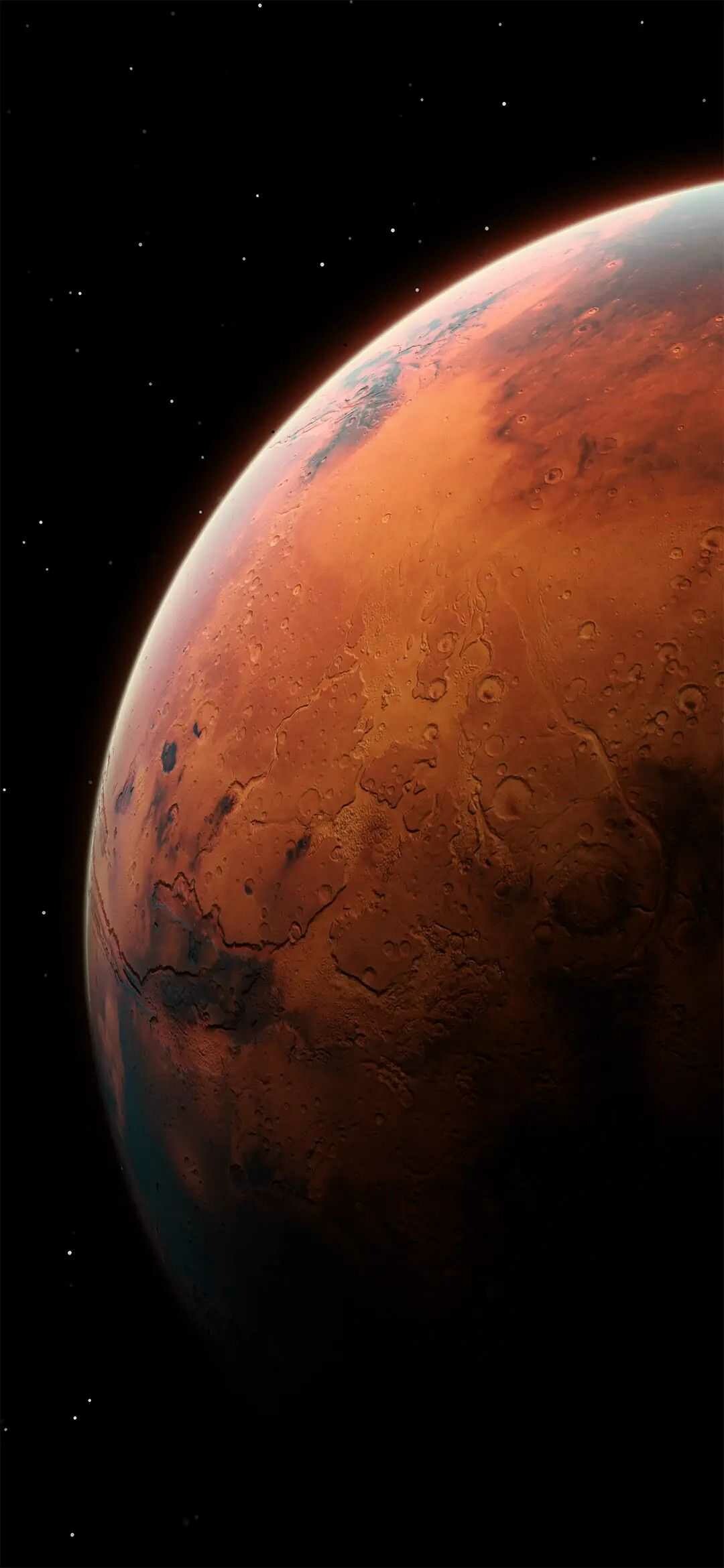 Mars red surface, Cratered Martian terrain, Photoreal planet render Mars red surface, Cratered Martian terrain, Photoreal planet render — 1080×2340 HD wallpaper