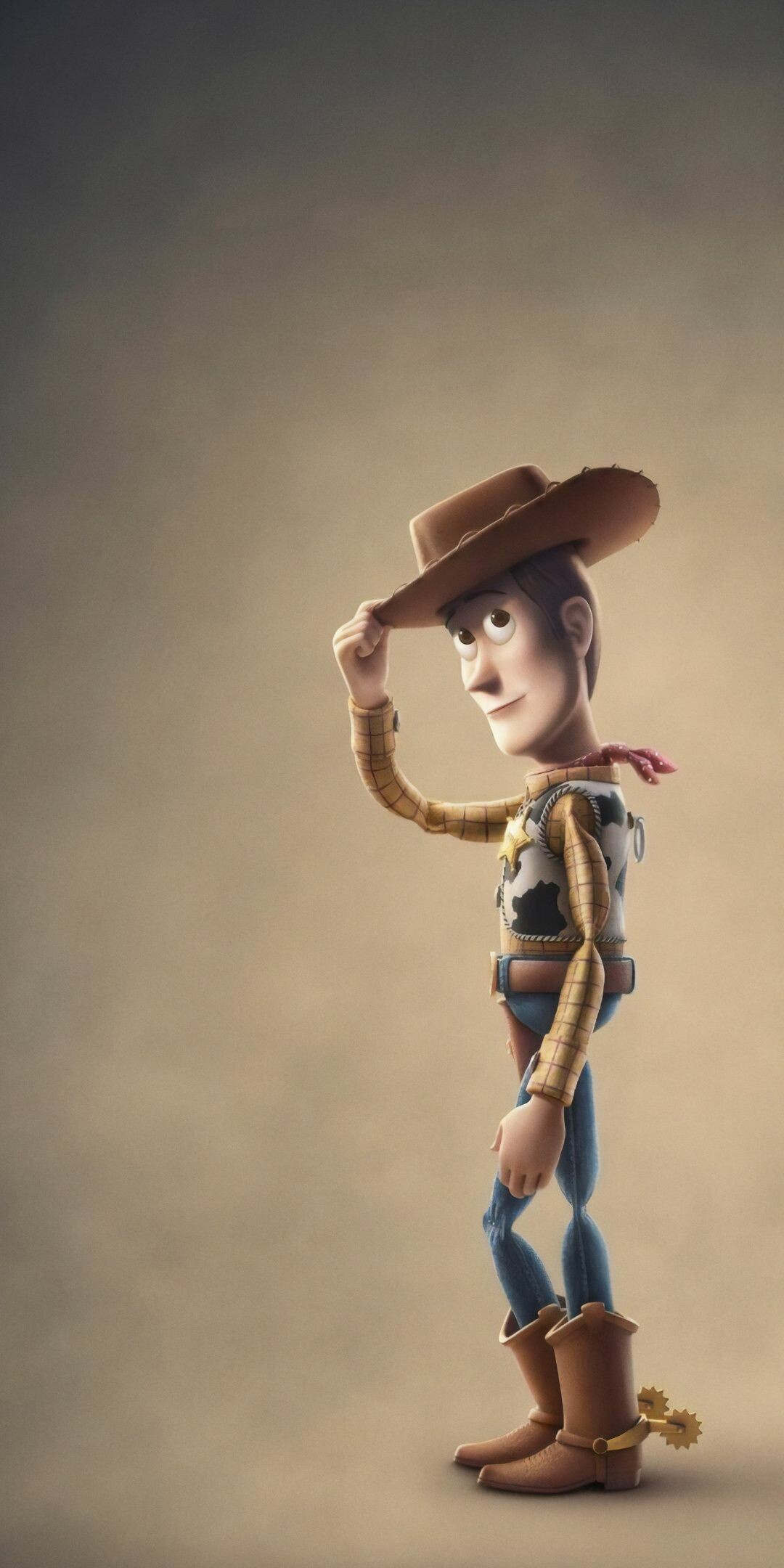 Sheriff Woody, Tipping cowboy hat pose, Beige studio backdrop Sheriff Woody, Tipping cowboy hat pose, Beige studio backdrop — 1080×2160 HD wallpaper