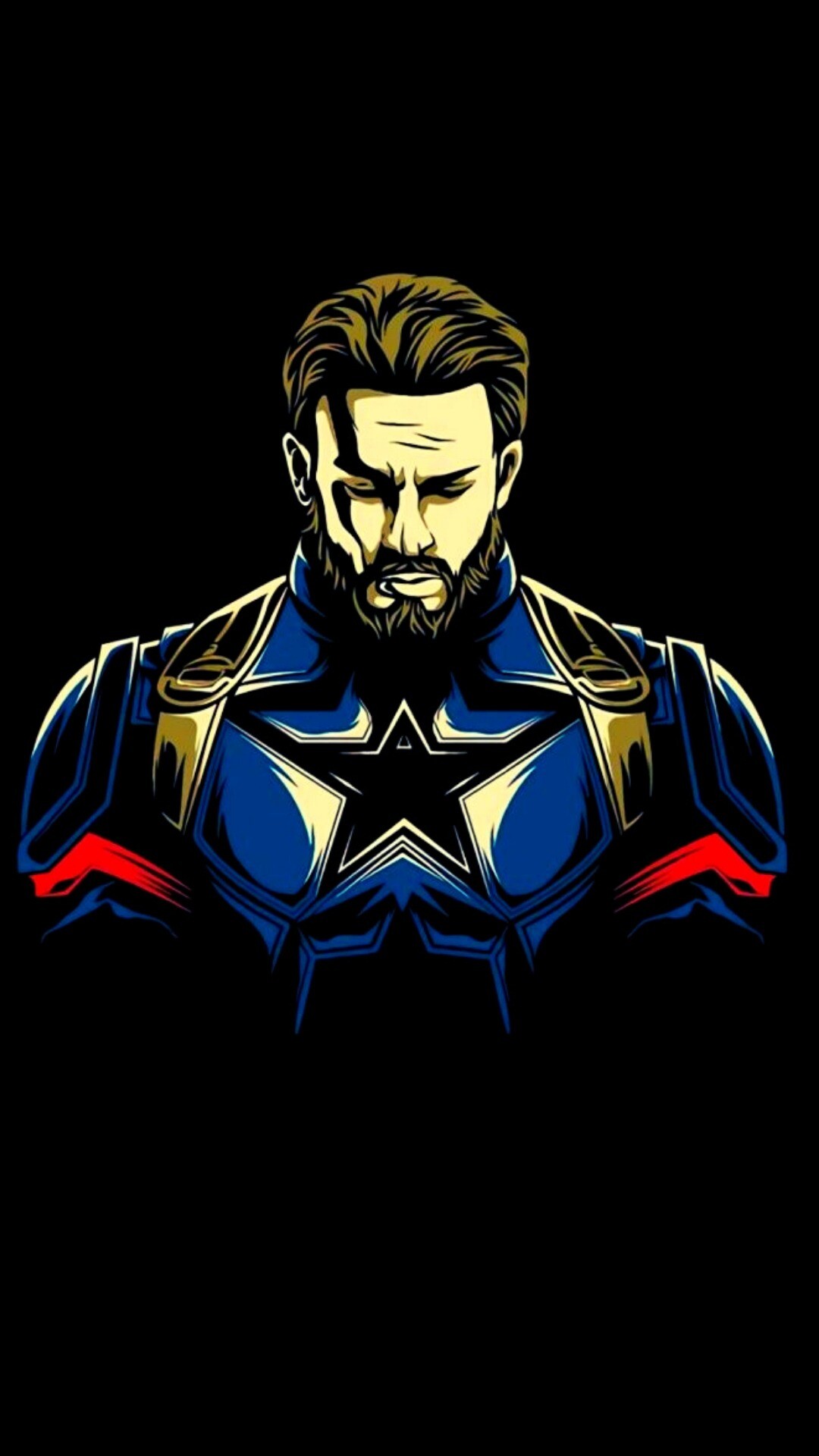 Captain America, Bearded Steve Rogers, Star chest emblem Captain America, Bearded Steve Rogers, Star chest emblem — 1080×1920 HD wallpaper