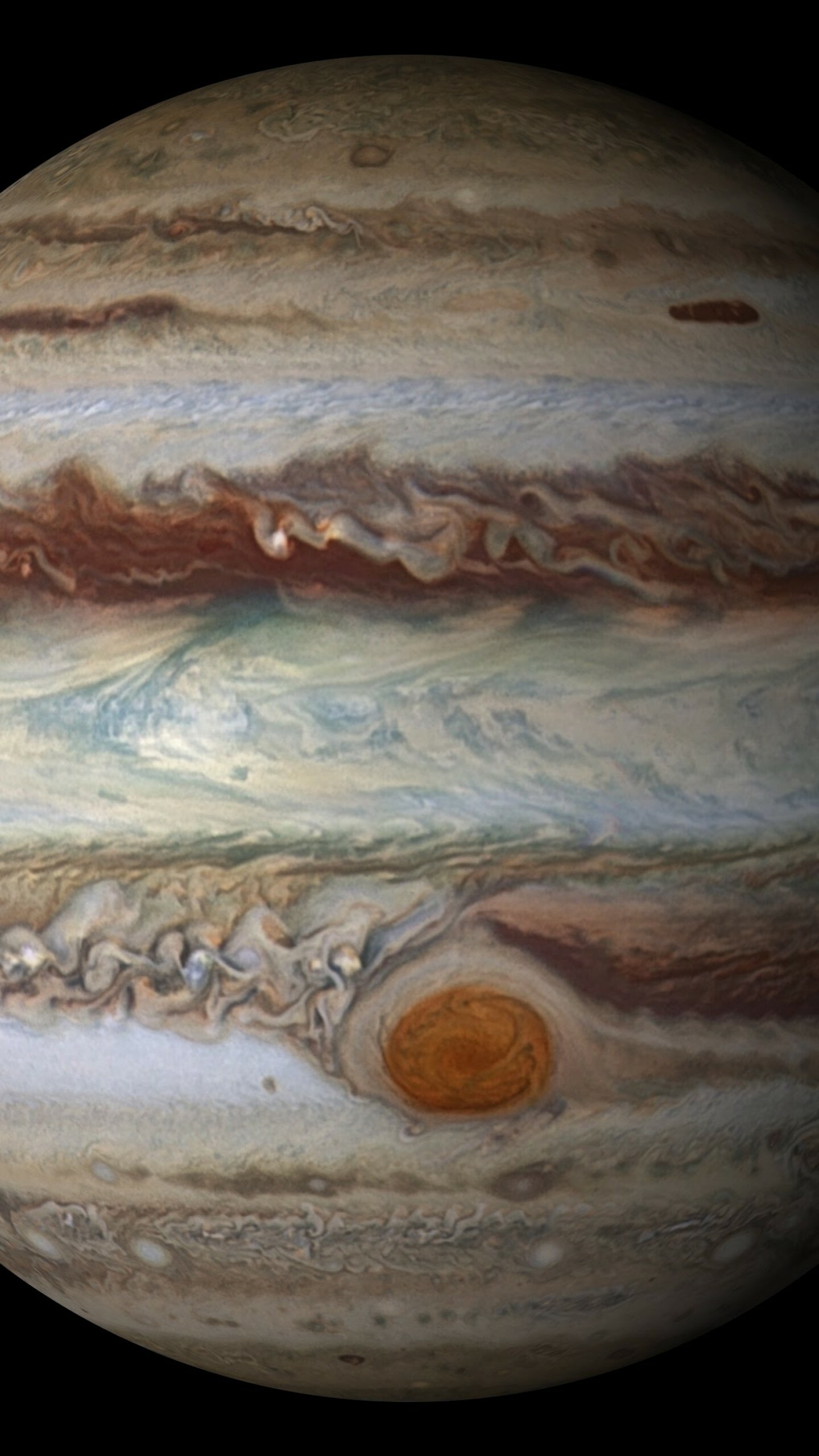 Jupiter planet, Great Red Spot, Cloud bands atmosphere — 1440×2560 HD wallpaper