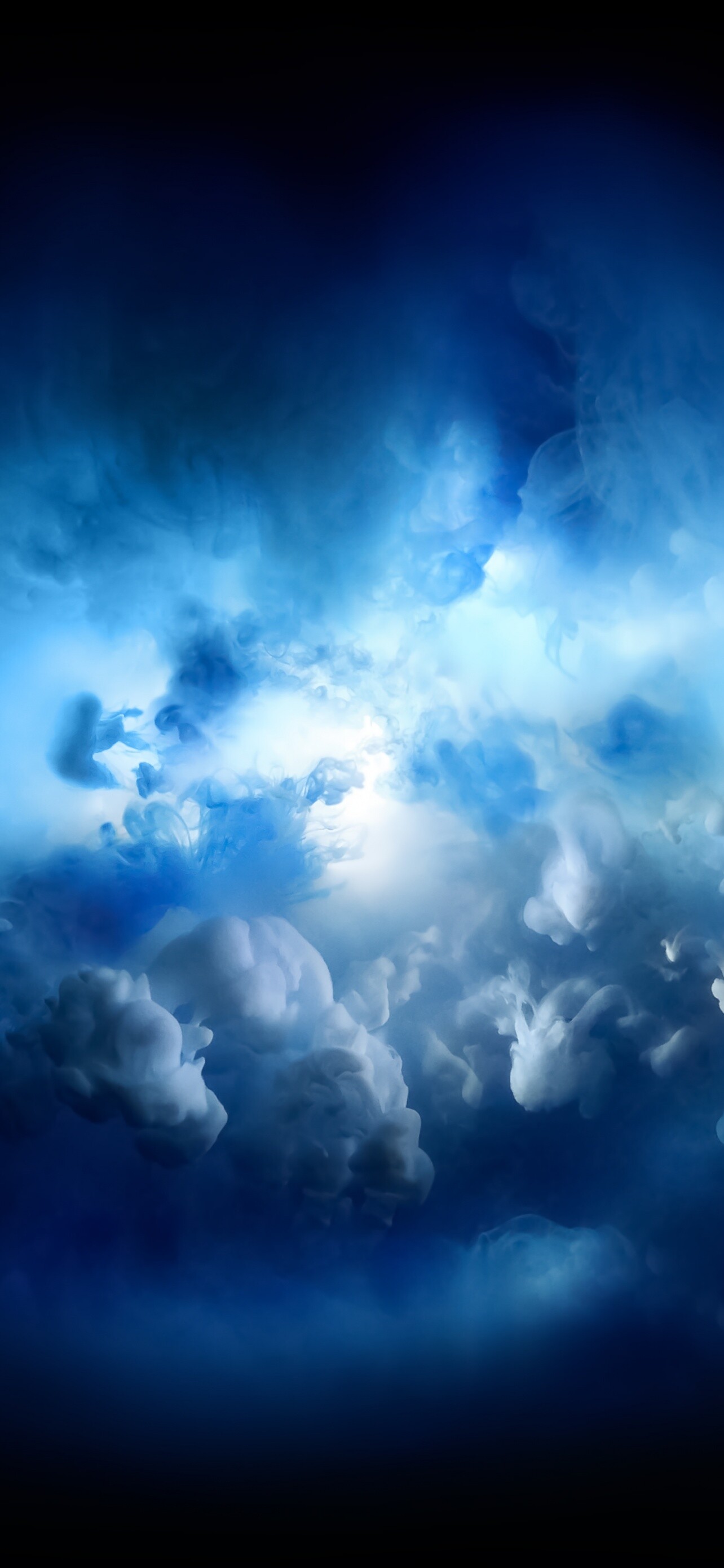 Dense cumulus clouds, Glowing light break, Deep blue sky Dense cumulus clouds, Glowing light break, Deep blue sky — 1284×2778 HD wallpaper
