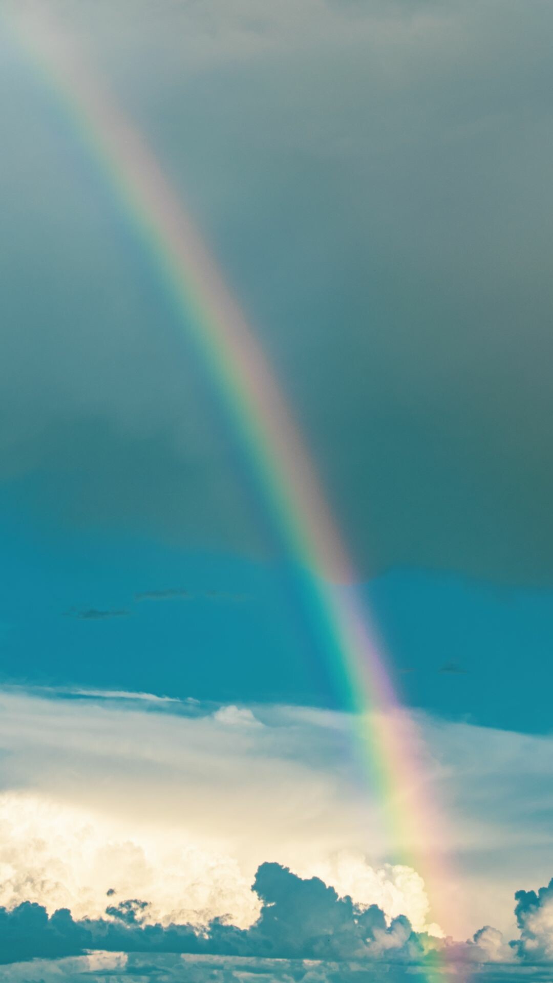 Arcing rainbow, Cumulus storm clouds, Teal sky Arcing rainbow, Cumulus storm clouds, Teal sky — 1080×1920 HD wallpaper