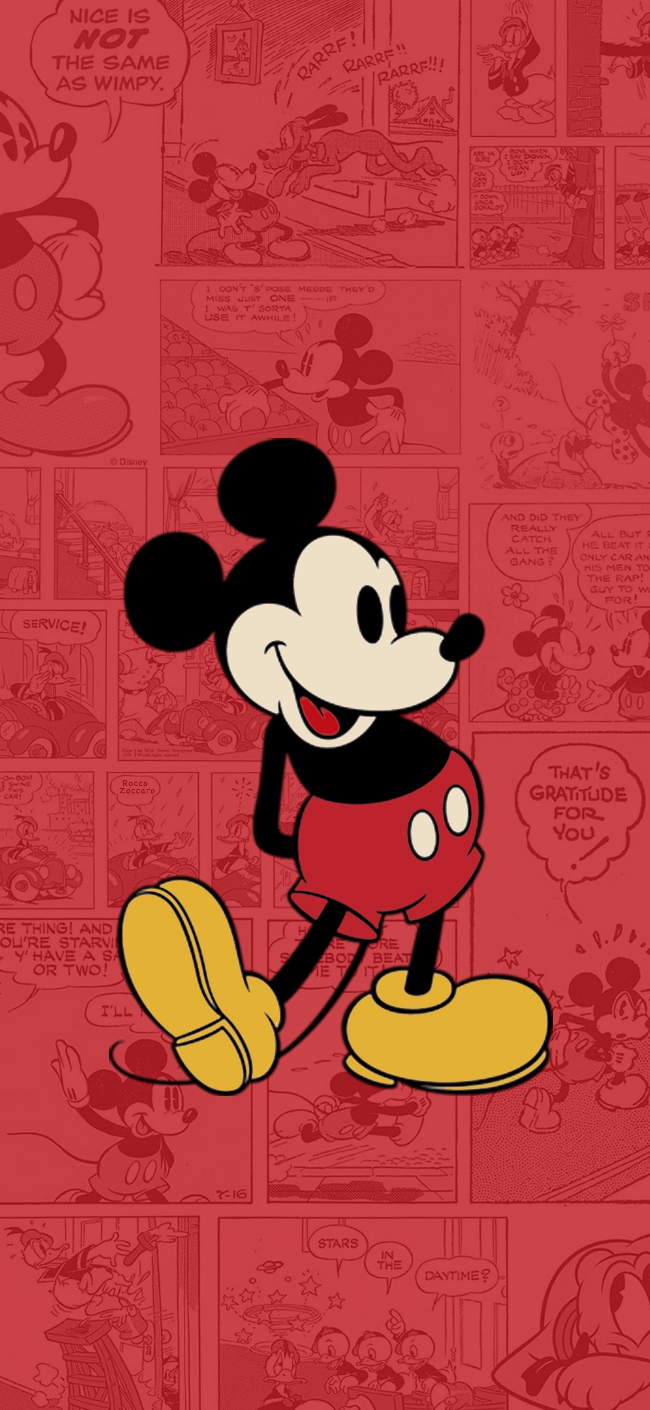 Mickey Mouse, Vintage comic strips, Red monochrome panels Mickey Mouse, Vintage comic strips, Red monochrome panels — 1301×2820 HD wallpaper