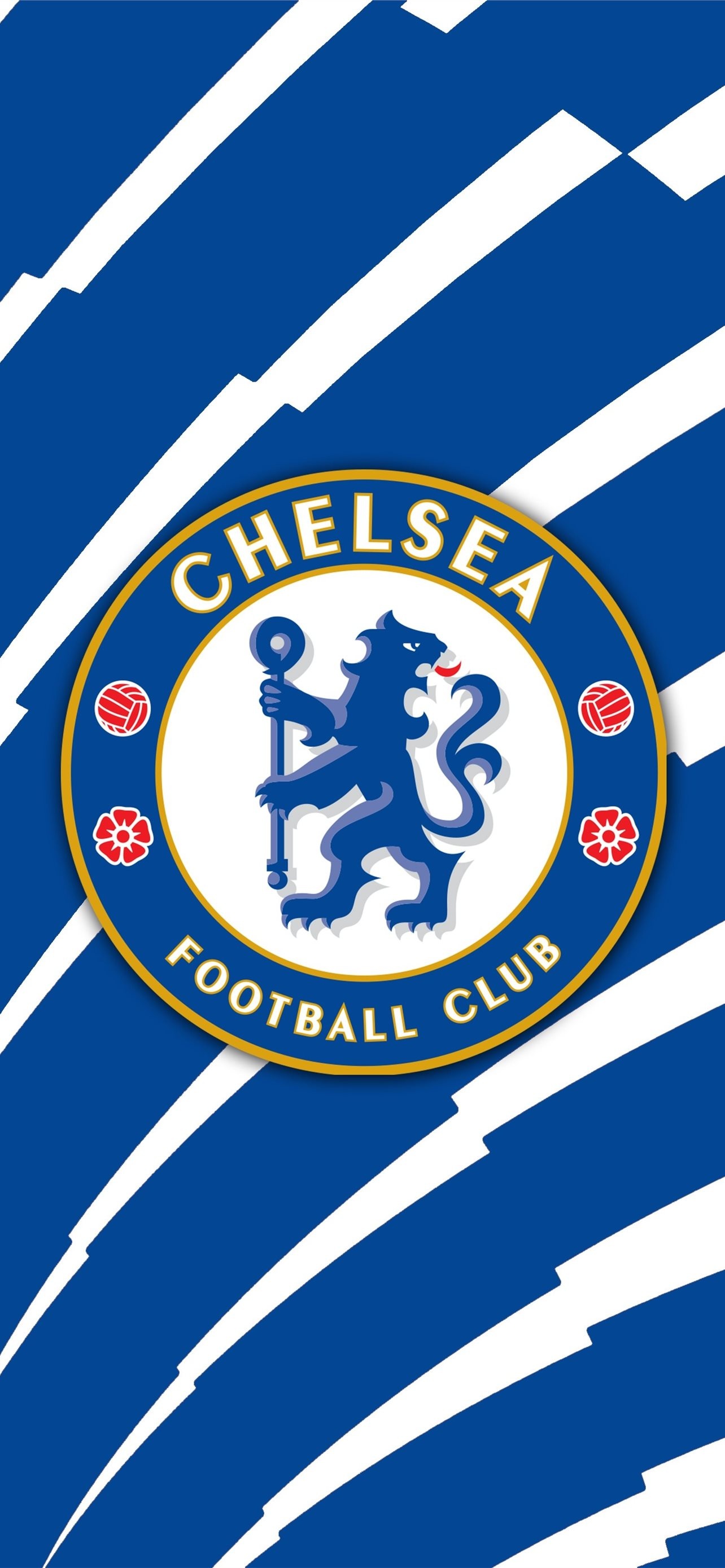 Chelsea FC crest, Blue white radial stripes, Royal blue Chelsea FC crest, Blue white radial stripes, Royal blue — 1284×2778 HD wallpaper