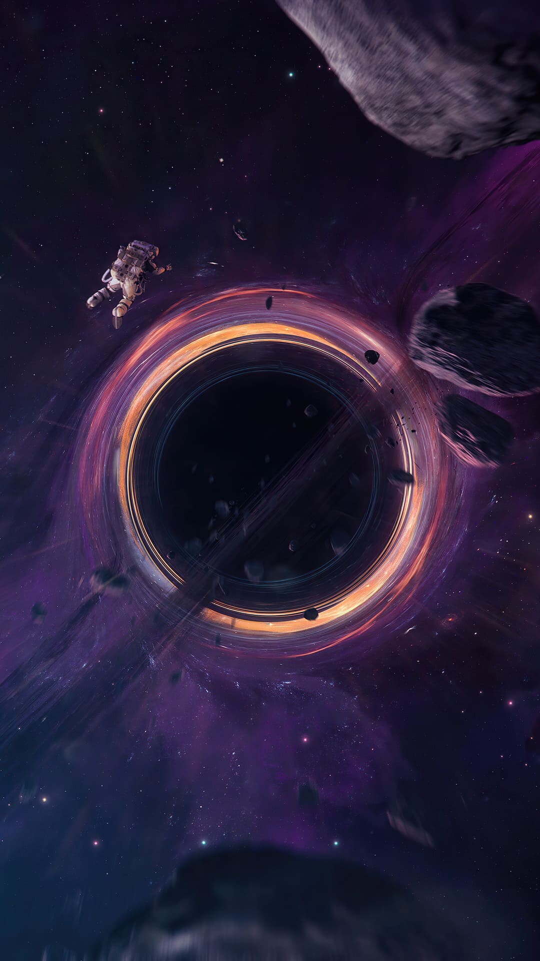 Black hole, Astronauts Wallpaper, Full HD Phone — 1080×1920 HD wallpaper