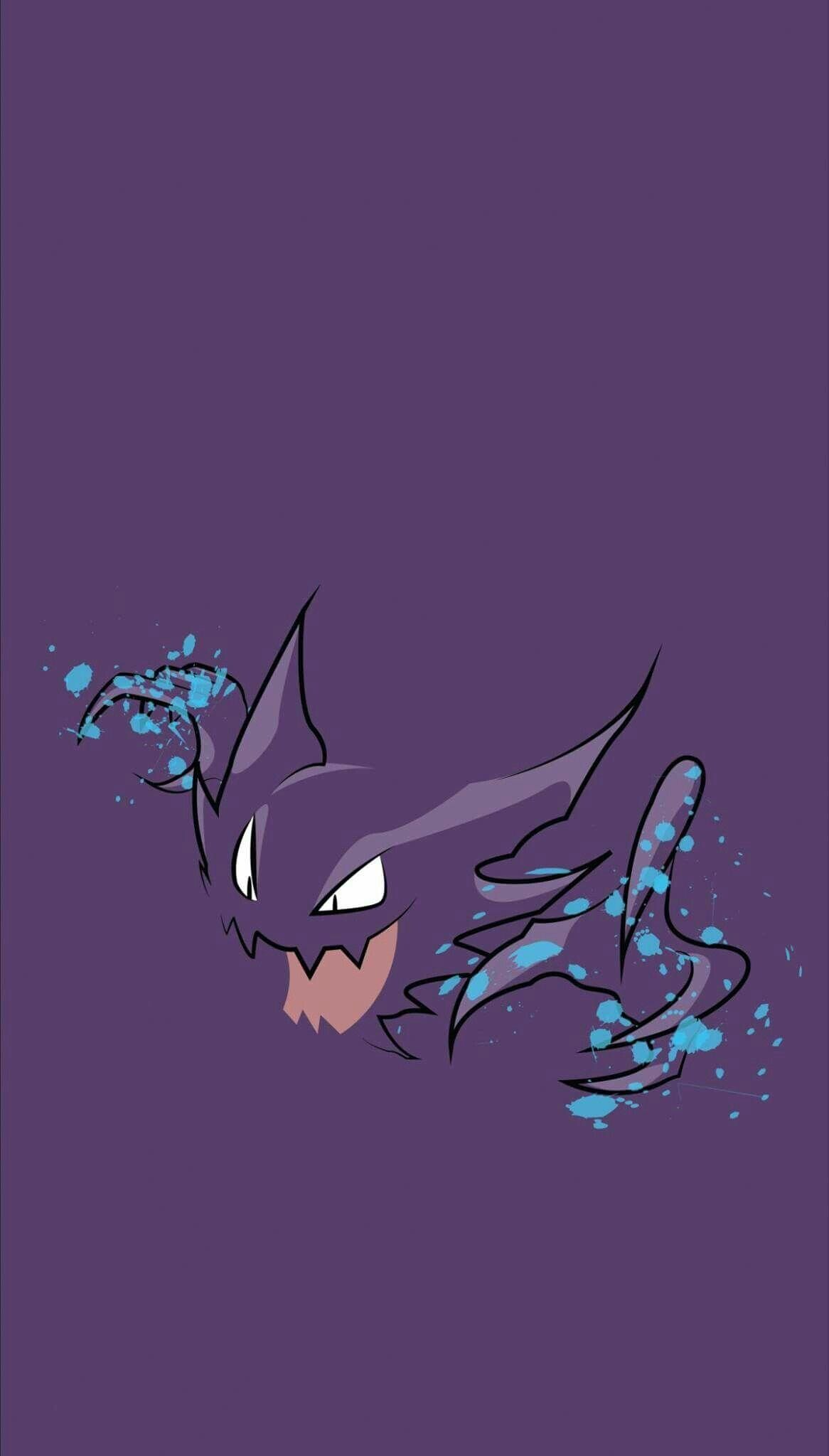 Haunter, Blue paint splatter, Flat purple background Haunter, Blue paint splatter, Flat purple background — 1166×2048 HD wallpaper