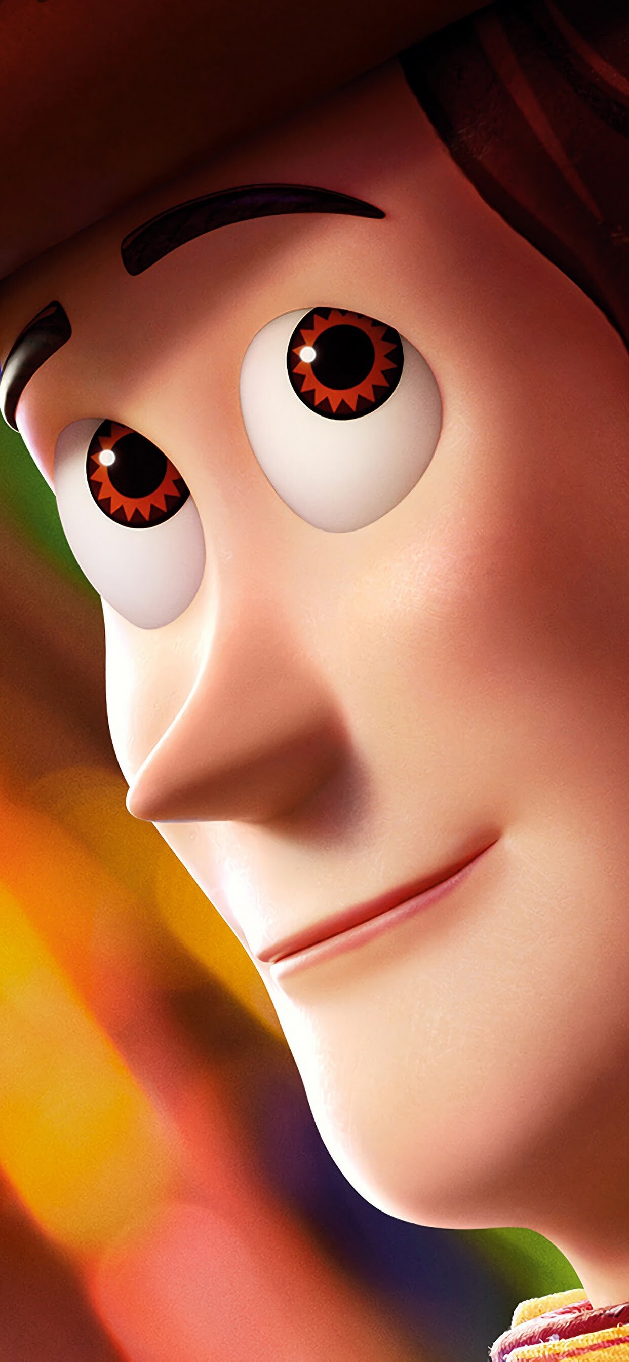 Sheriff Woody, Extreme close-up face, Warm bokeh glow — 1242×2688 HD wallpaper