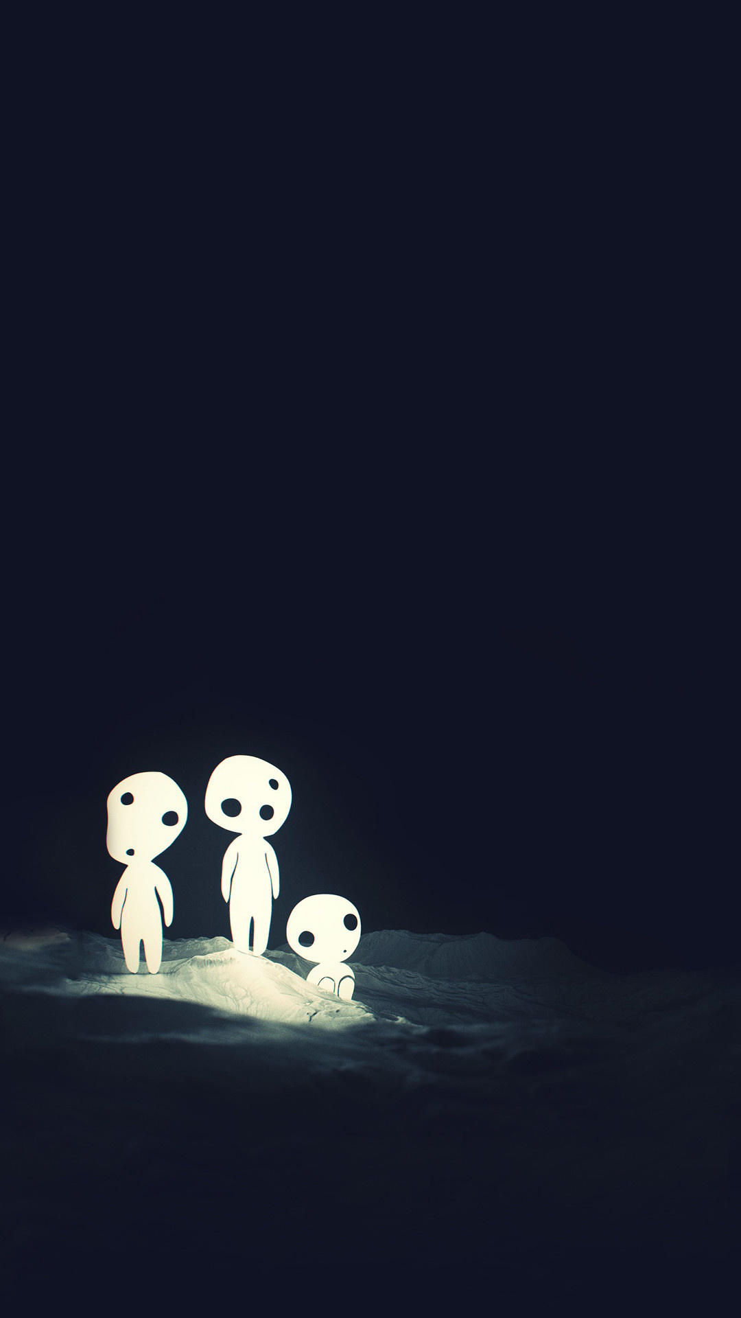 Kodama tree spirits, Princess Mononoke, Dark forest night Kodama tree spirits, Princess Mononoke, Dark forest night — 1080×1920 HD wallpaper