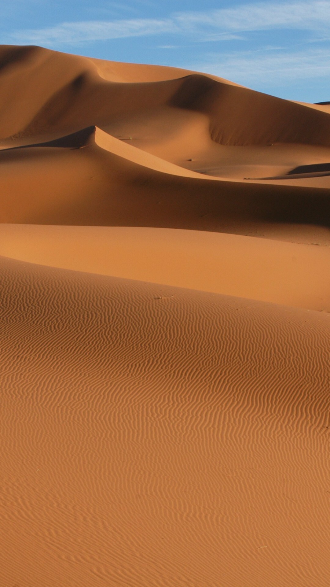 Sahara sand dunes, Rippled desert ridges, Clear blue sky Sahara sand dunes, Rippled desert ridges, Clear blue sky — 1080×1920 HD wallpaper