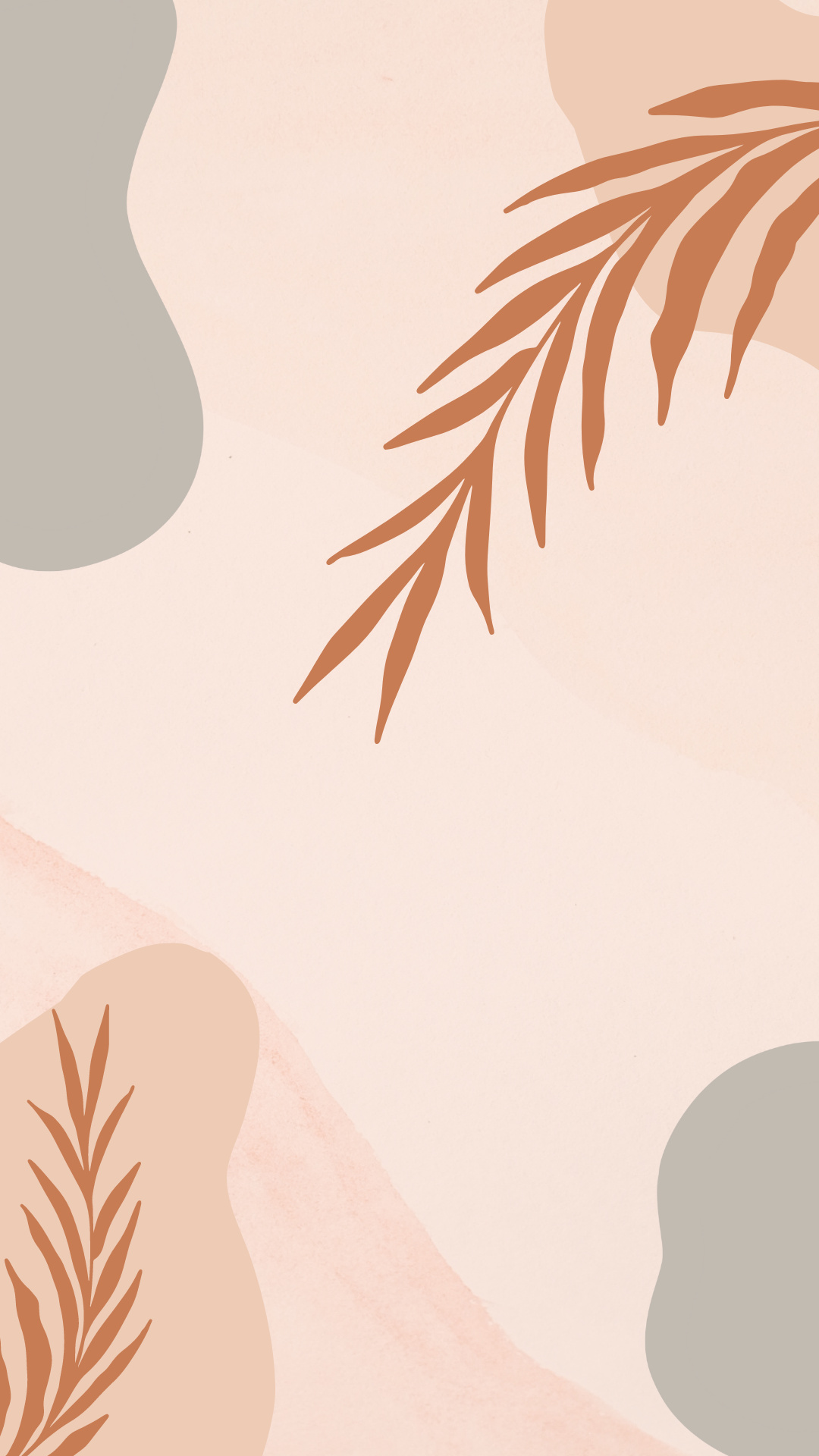 Terracotta palm leaf, Organic blob shapes, Boho pastel palette Terracotta palm leaf, Organic blob shapes, Boho pastel palette — 1080×1920 HD wallpaper