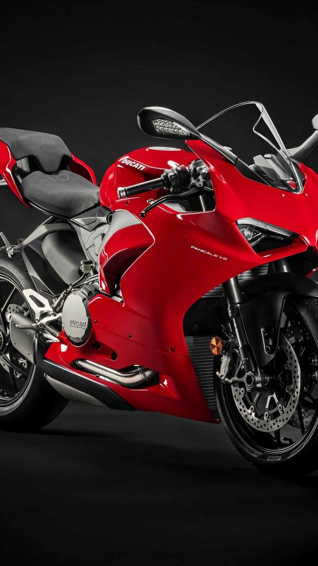 Ducati Panigale V2, Red sportbike, Black studio backdrop Ducati Panigale V2, Red sportbike, Black studio backdrop — 1080×1920 HD wallpaper