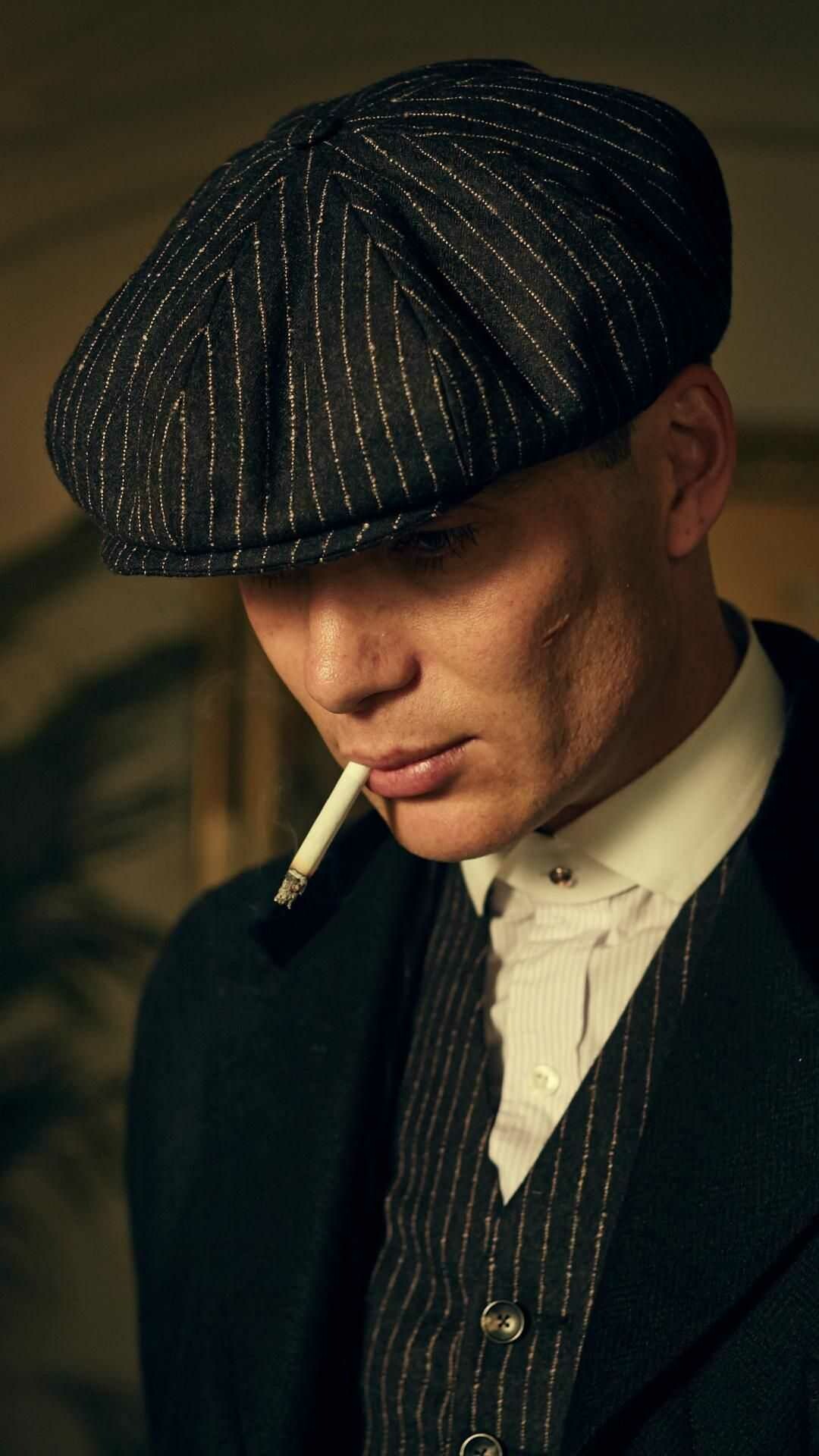 Thomas Shelby (Cillian Murphy), Shelby Company, Pinstripe waistcoat and flat cap, Cigarette in mouth, Small Heath, Birmingham Thomas Shelby (Cillian Murphy), Shelby Company, Pinstripe waistcoat and flat cap, Cigarette in mouth, Small Heath, Birmingham — 1080×1920 HD wallpaper