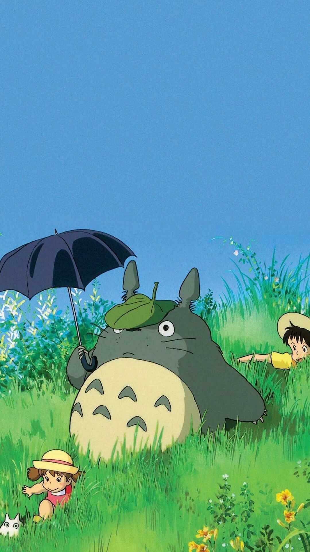 Totoro with umbrella, Mei Kusakabe and Satsuki Kusakabe, Chibi Totoro, My Neighbor Totoro (1988), Hayao Miyazaki Totoro with umbrella, Mei Kusakabe and Satsuki Kusakabe, Chibi Totoro, My Neighbor Totoro (1988), Hayao Miyazaki — 1080×1920 HD wallpaper