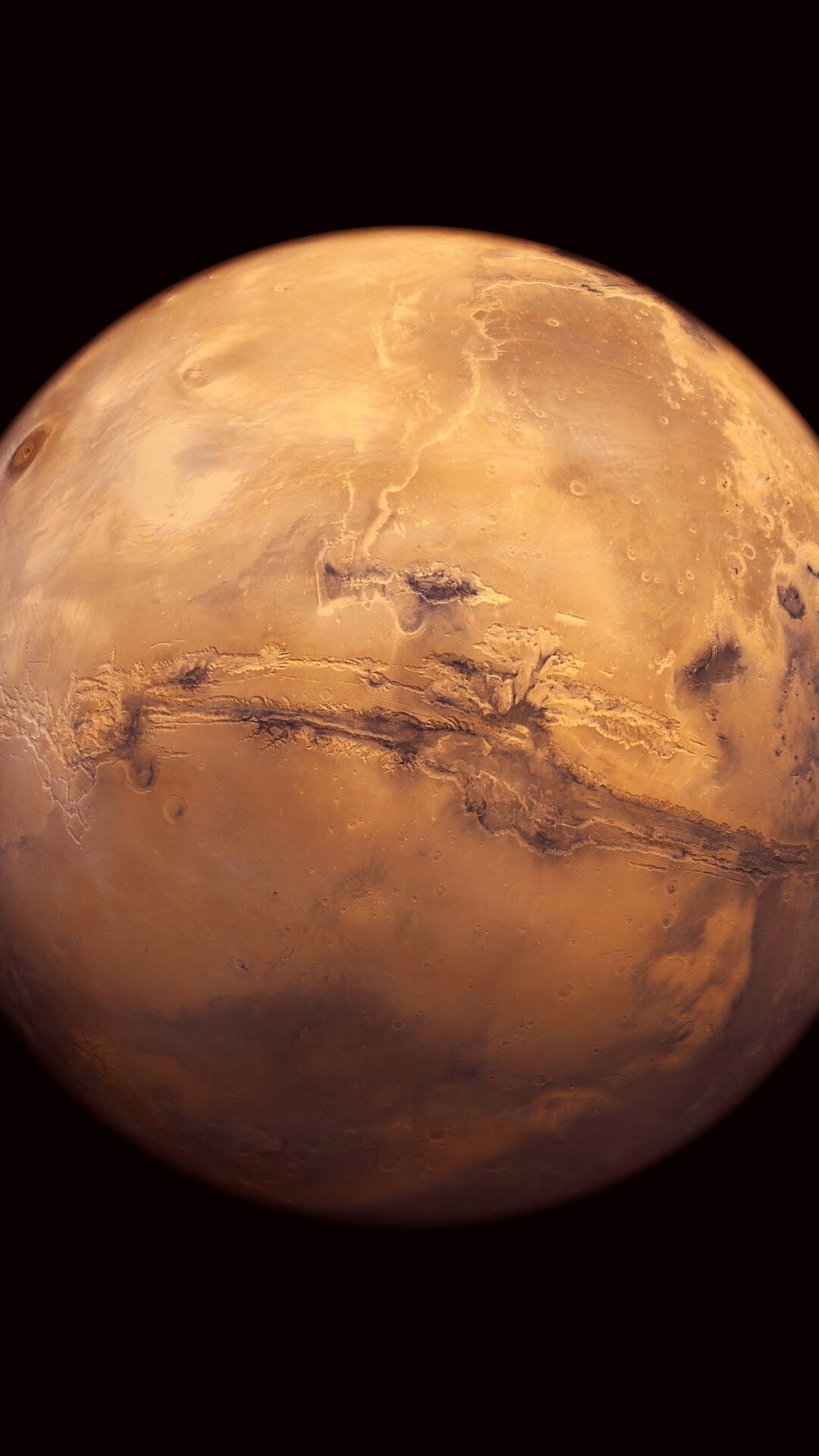 Mars planet, Valles Marineris canyon, Black space backdrop Mars planet, Valles Marineris canyon, Black space backdrop — 1080×1920 HD wallpaper