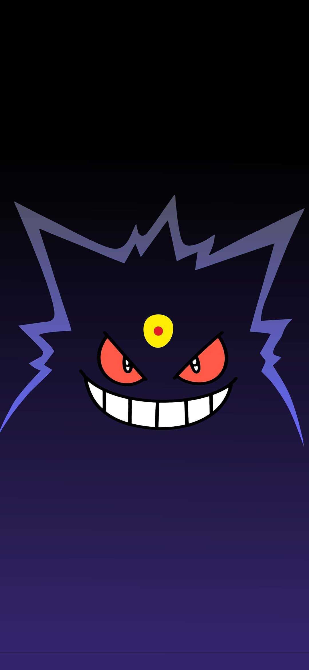 Mega Gengar, Third eye forehead, Minimalist silhouette Mega Gengar, Third eye forehead, Minimalist silhouette — 1080×2340 HD wallpaper