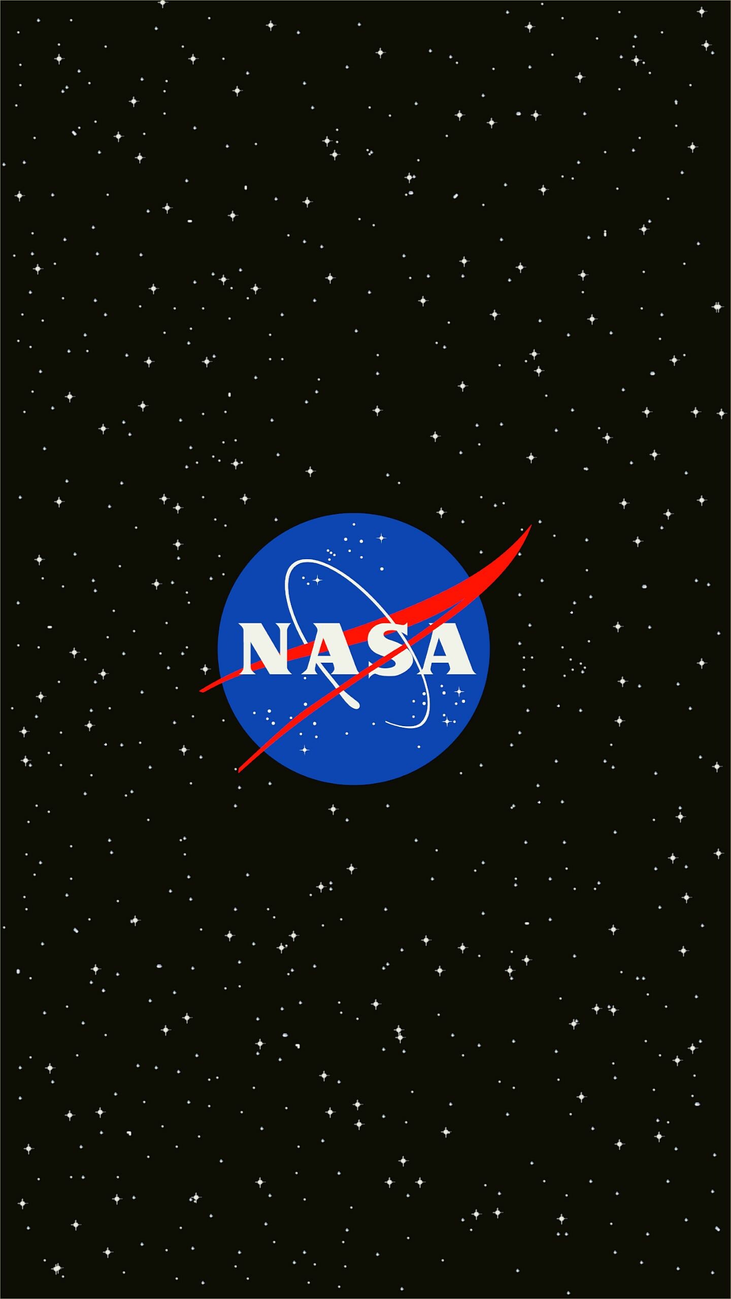 NASA meatball logo, Starry black sky, White star specks NASA meatball logo, Starry black sky, White star specks — 1440×2560 HD wallpaper