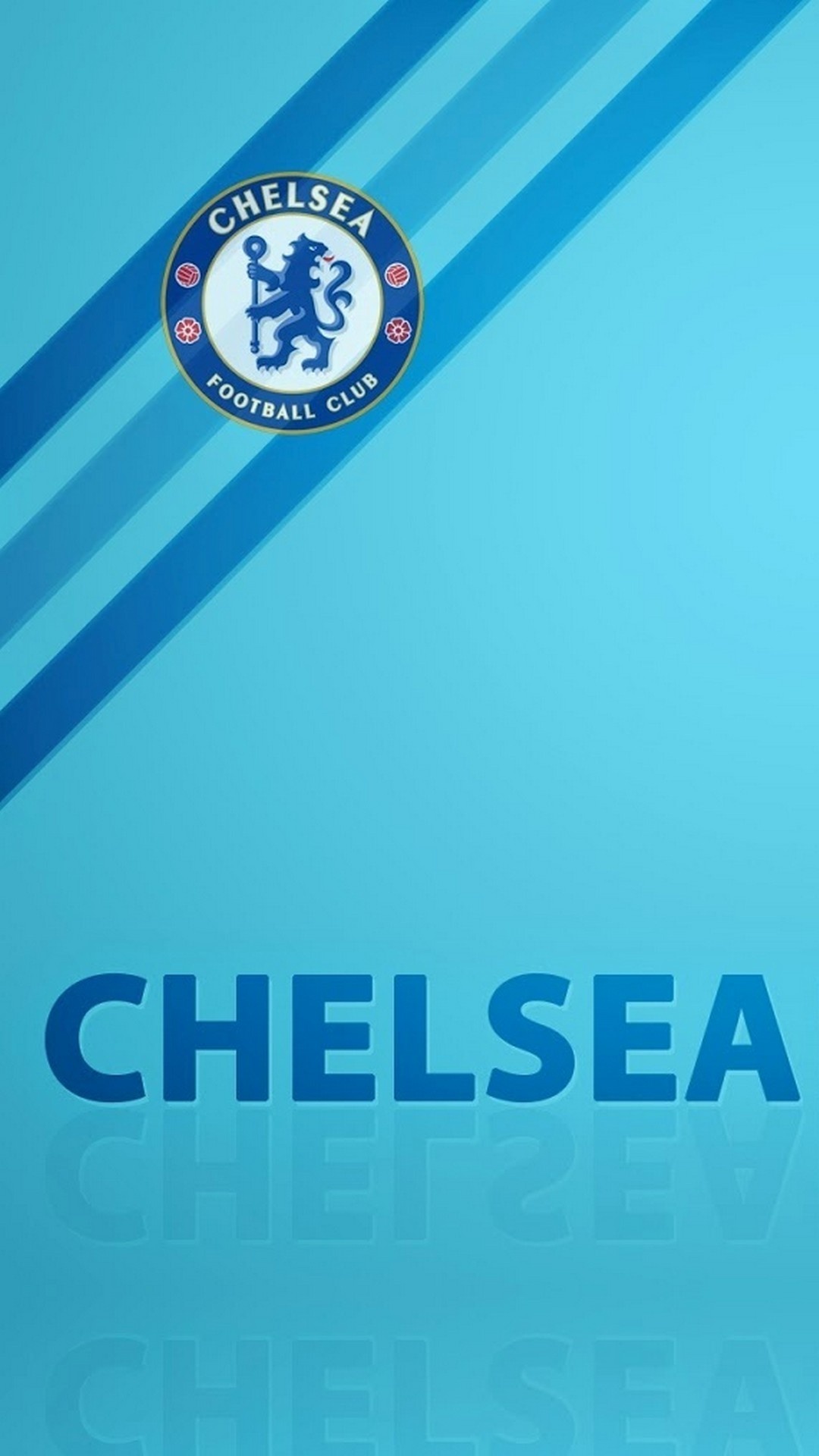 Chelsea FC crest, Light blue diagonal stripes, Minimalist branding Chelsea FC crest, Light blue diagonal stripes, Minimalist branding — 1080×1920 HD wallpaper