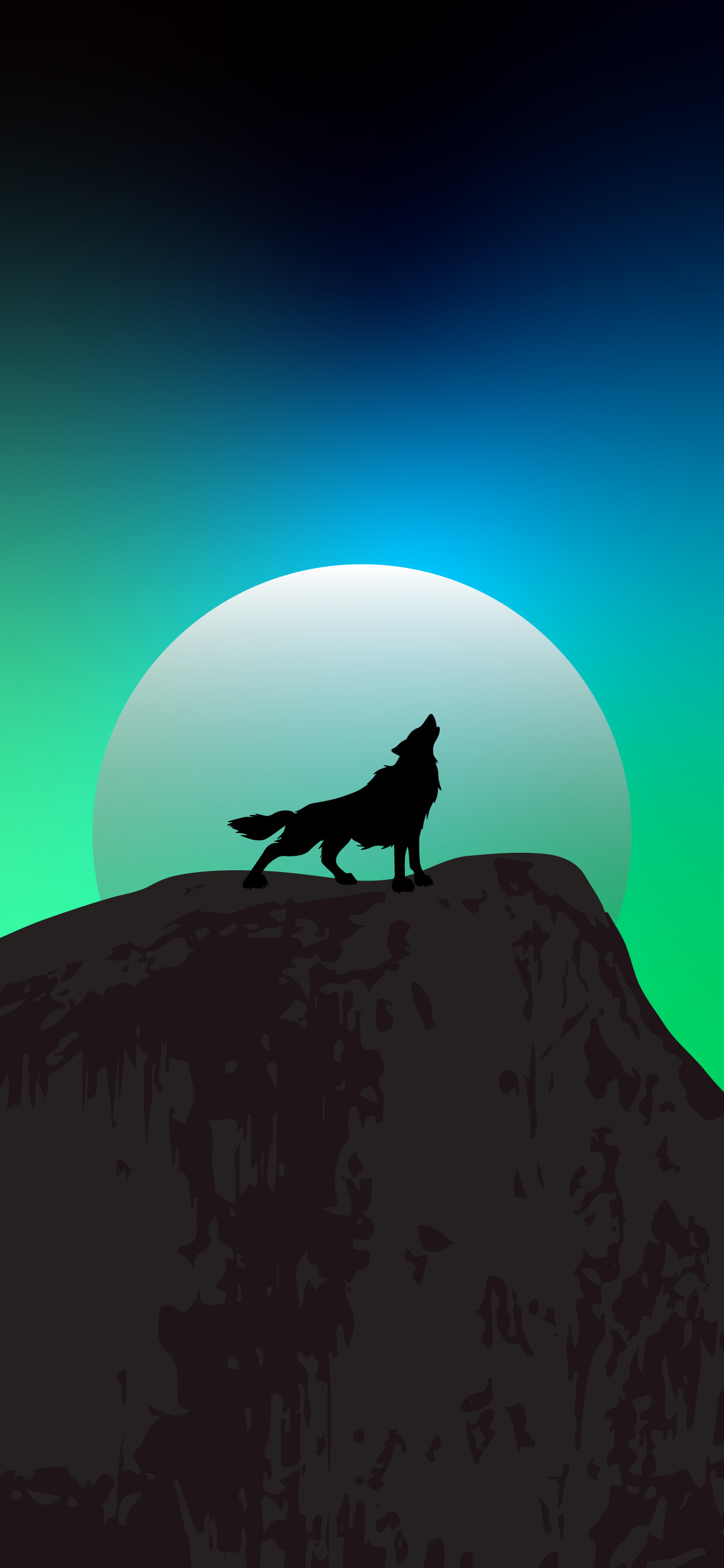 Howling wolf silhouette, Full moon, Rocky cliff peak Howling wolf silhouette, Full moon, Rocky cliff peak — 1205×2609 HD wallpaper