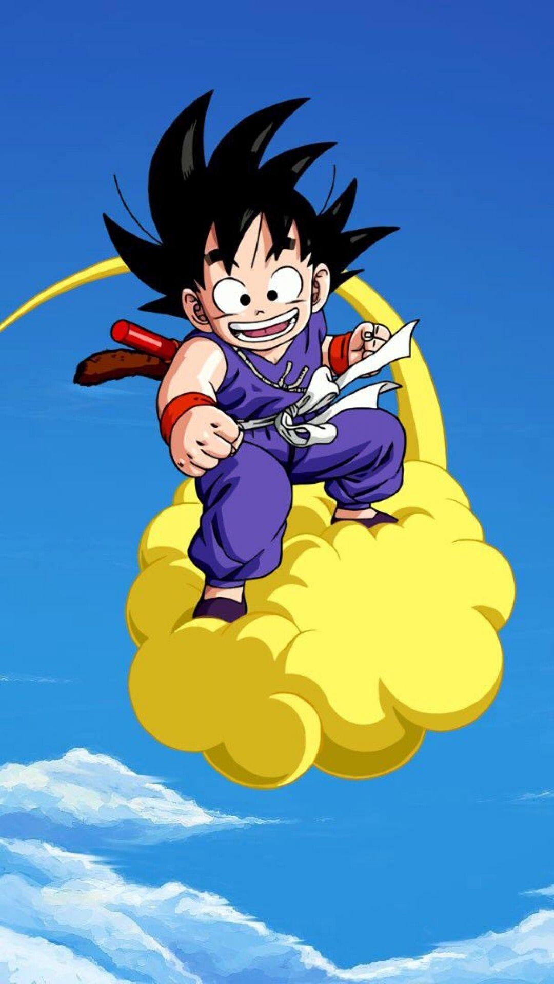 Kid Goku, Flying Nimbus cloud, Power Pole Kid Goku, Flying Nimbus cloud, Power Pole — 1080×1920 HD wallpaper
